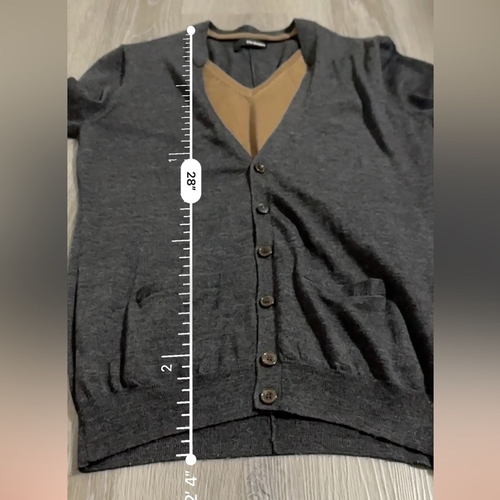 The Kooples The Kooples Wool Gray & Tan Long Sleeve Cardigan Sweater Size XL / US 12-14 / IT 48-50 - 13 Thumbnail