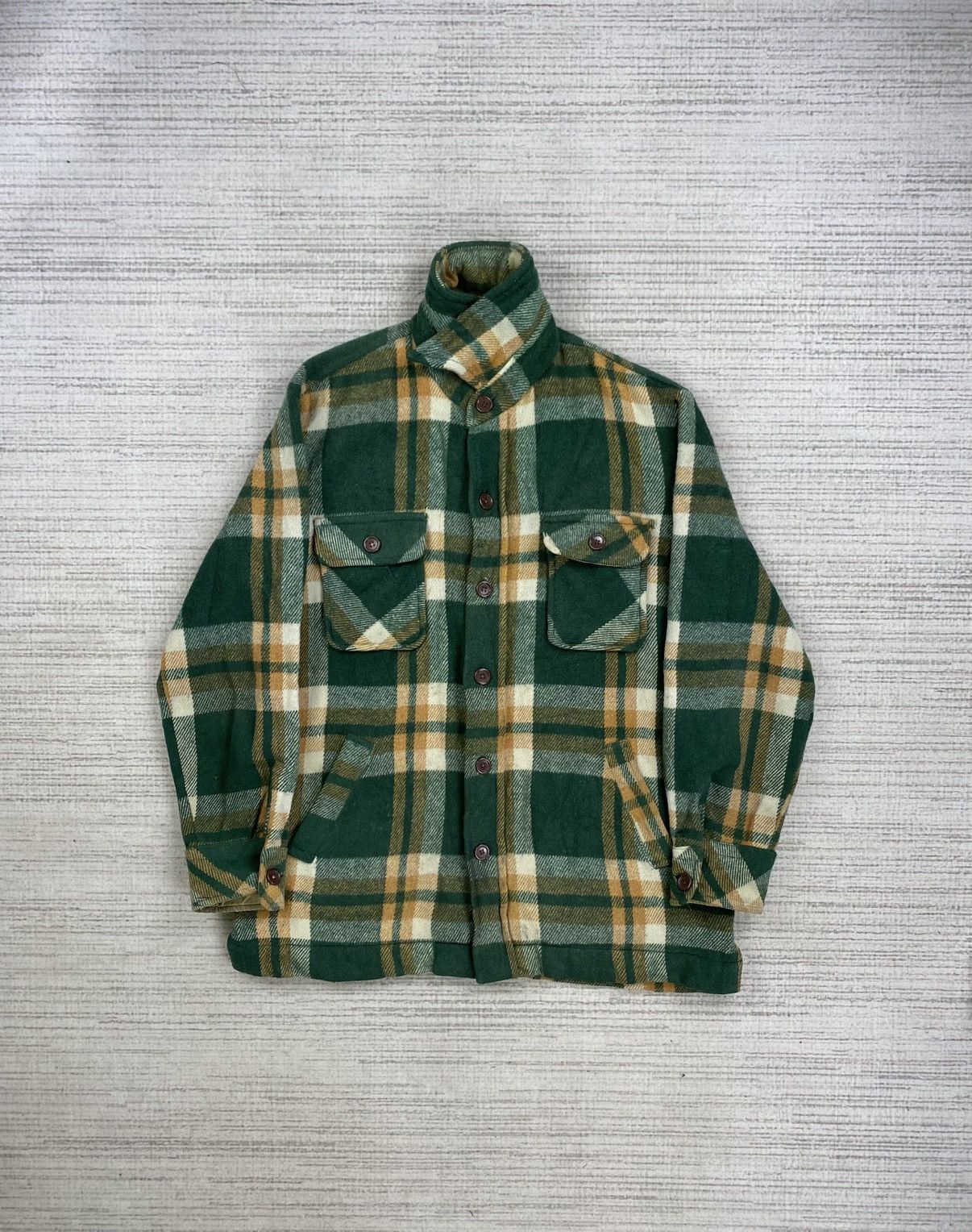 If Six Was Nine × Japanese Brand × Vintage Vintage Blue Way Checked Flannel Button Wool Jacket Size US M / EU 48-50 / 2 - 5 Thumbnail