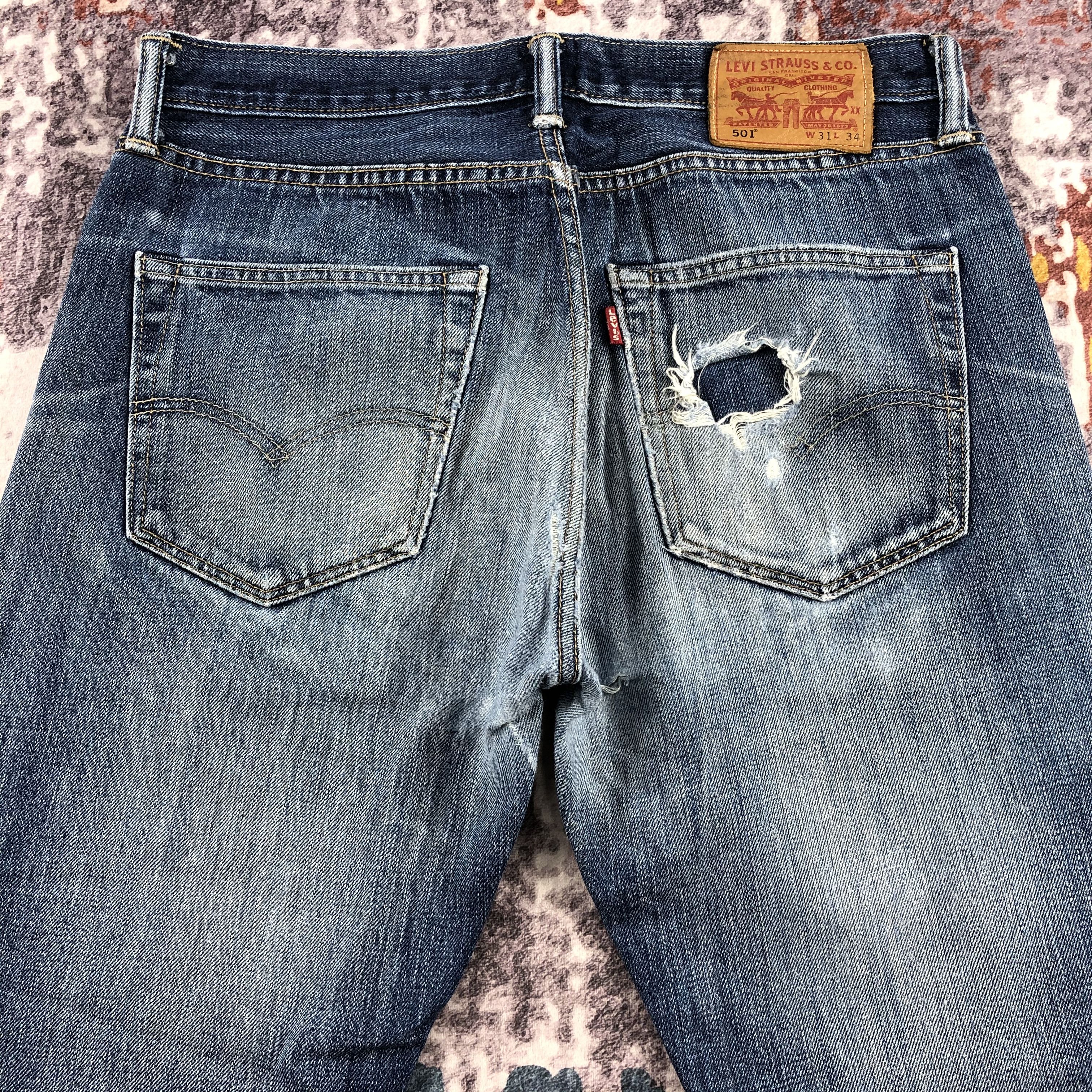 Levi's Vintage Blue Wash Levis 501 Jeans-JM2256 Size US 32 / EU 48 - 5 Thumbnail