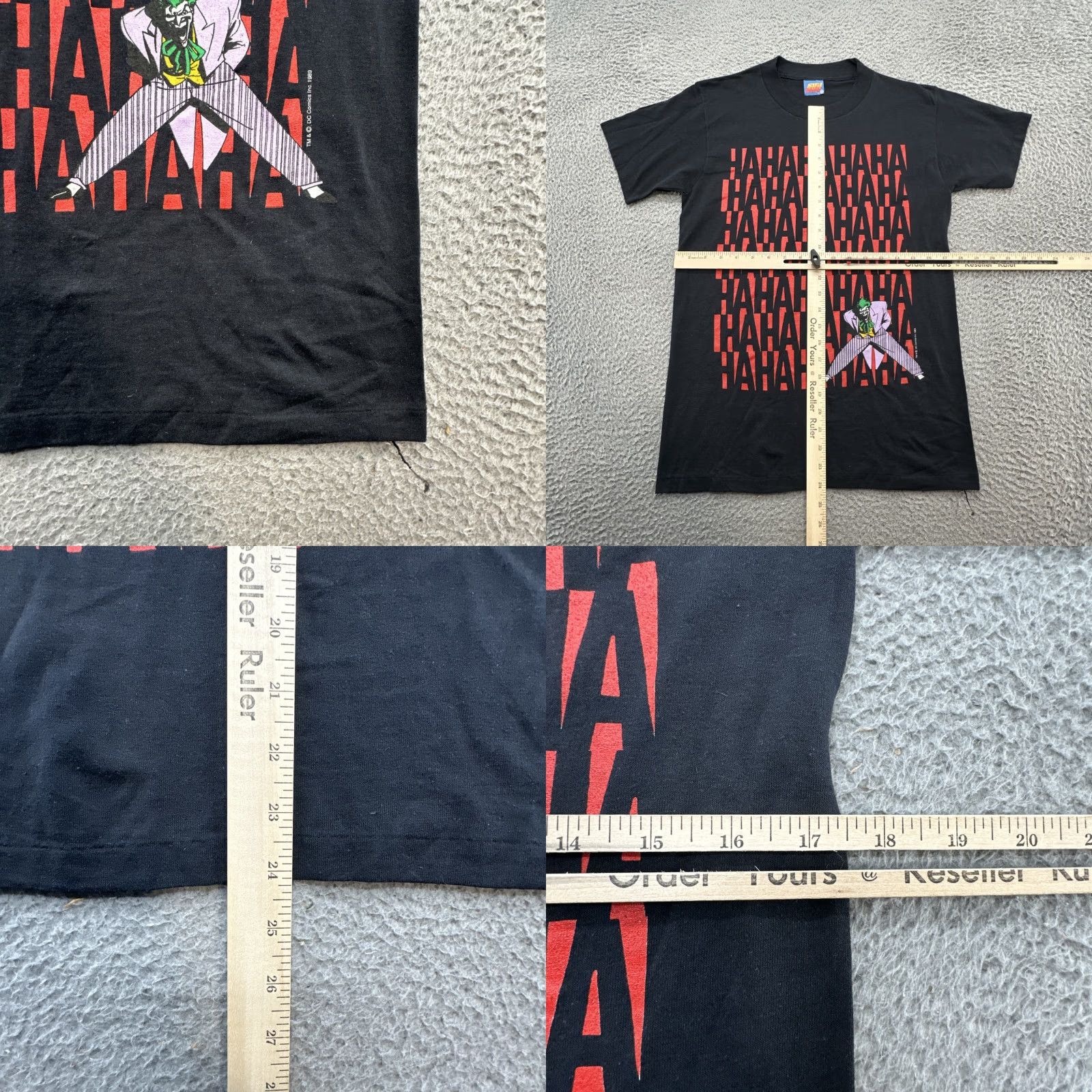 Vintage VINTAGE Joker T-Shirt Men M Black 80s 90s Sun 1989 Ha Ha Single Stitch Size Medium Size US M / EU 48-50 / 2 - 8 Thumbnail
