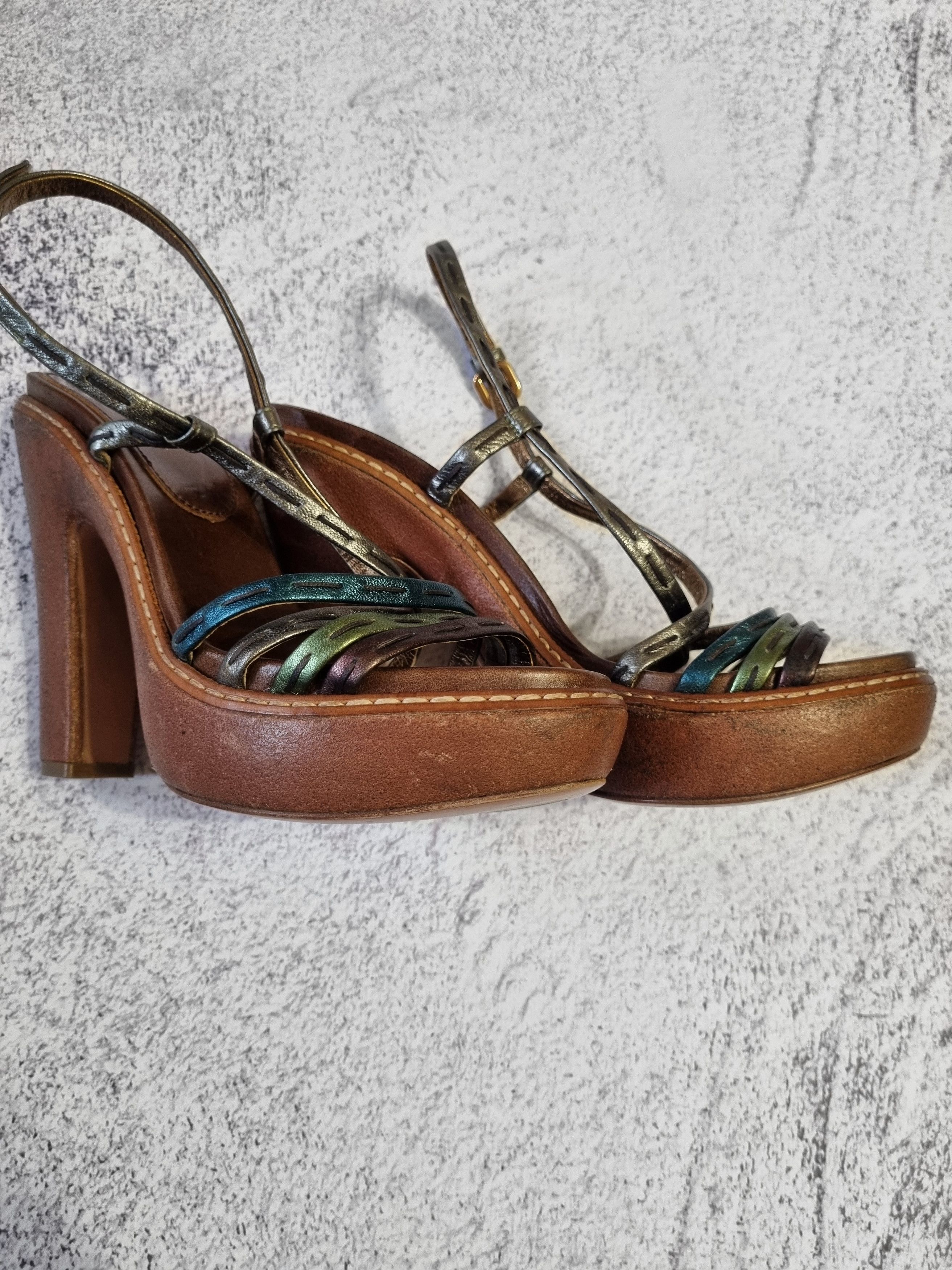 Prada Vintage Prada Leather High Heels Sandals Size US 5 / IT 35 - 7 Thumbnail