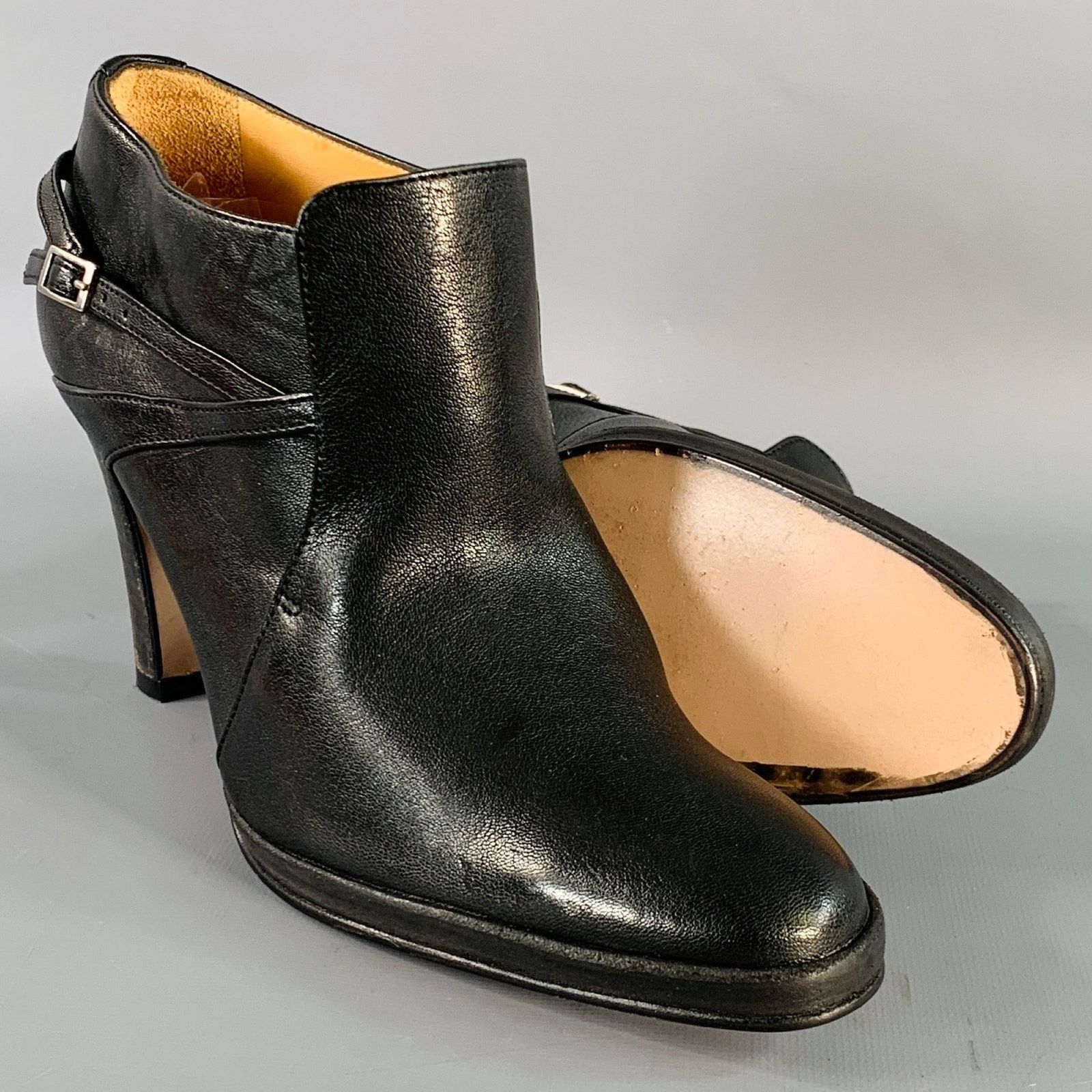 Other ATELIER VOISIN Leather Stacked Heel Buckle Ankle Bootie Size US 10 / IT 40 - 5 Thumbnail