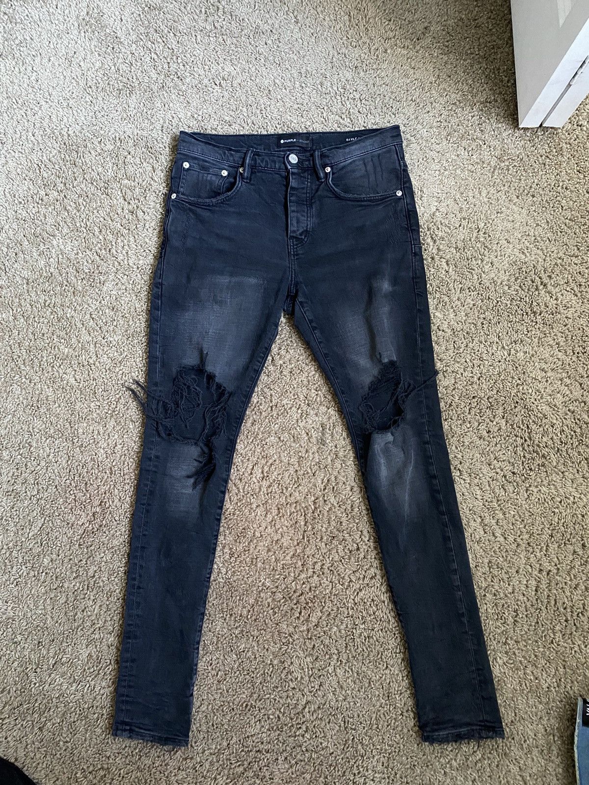 women's black purple jeans with tag