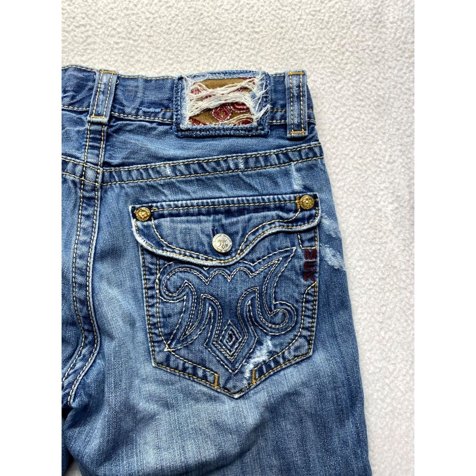 Denime Mens Mec Denim Jeans 32/34 Blue Denim Jeans Straight Distressed Vintage? Size US 32 / EU 48 - 5 Thumbnail