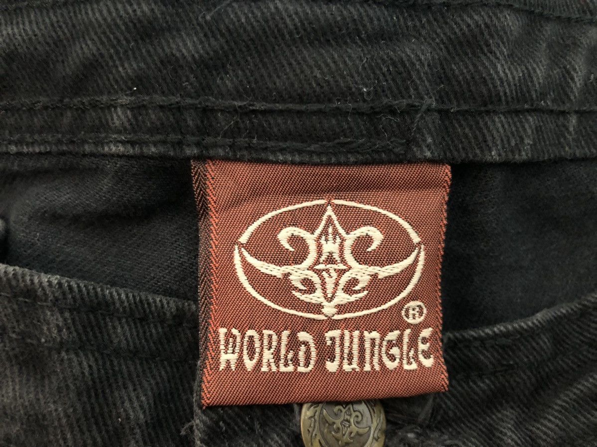 Affliction × JNCO × Vintage CRAZY🔥Y2K WORLD JUNGLE BULLMEGA CUT 2001 RAVE BAGGY RARE Size US 32 / EU 48 - 12 Thumbnail