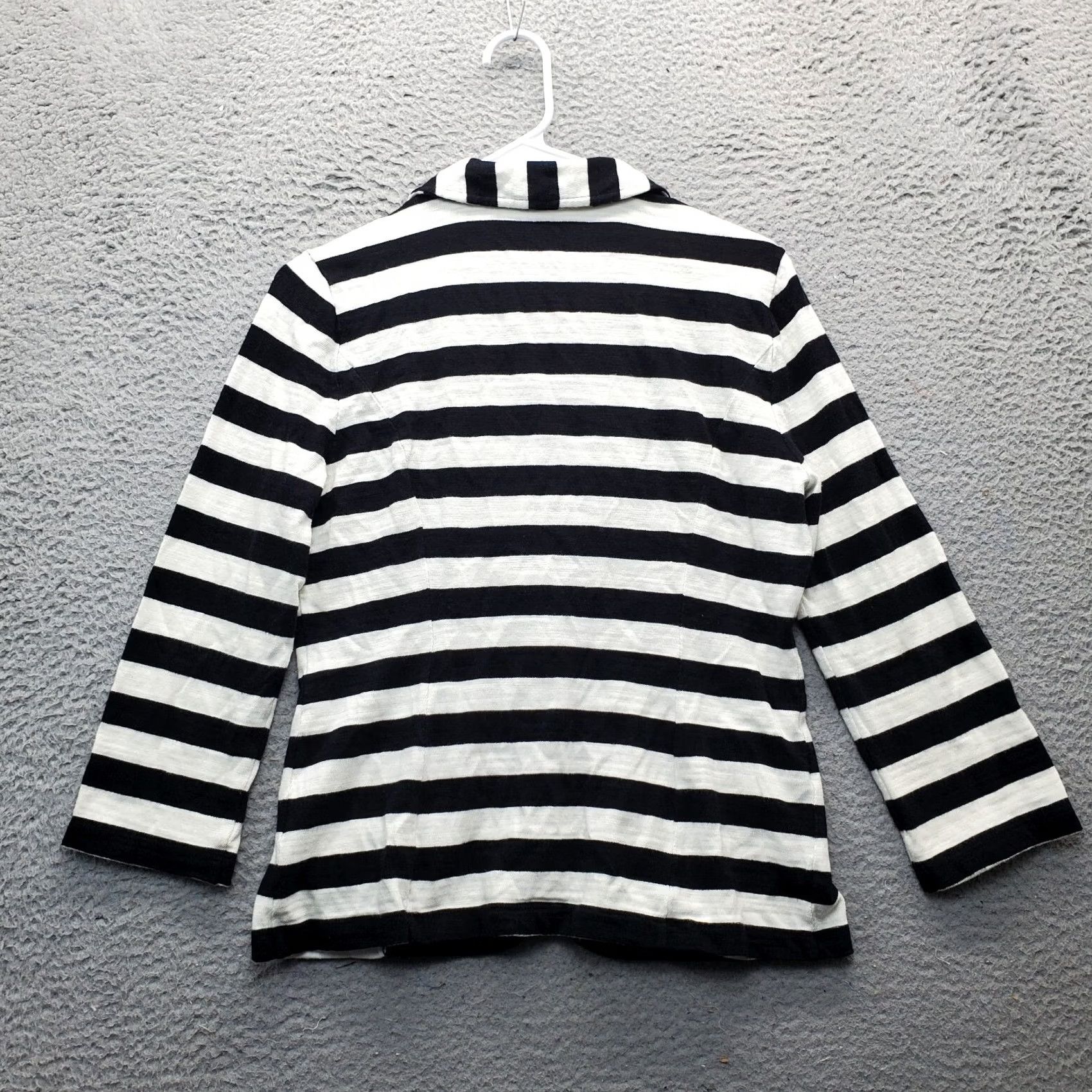Vintage Caslon Blazer Jacket Womens Small Multi Striped Knit Single Breasted Notch Lapel Size S / US 4 / IT 40 - 2 Thumbnail