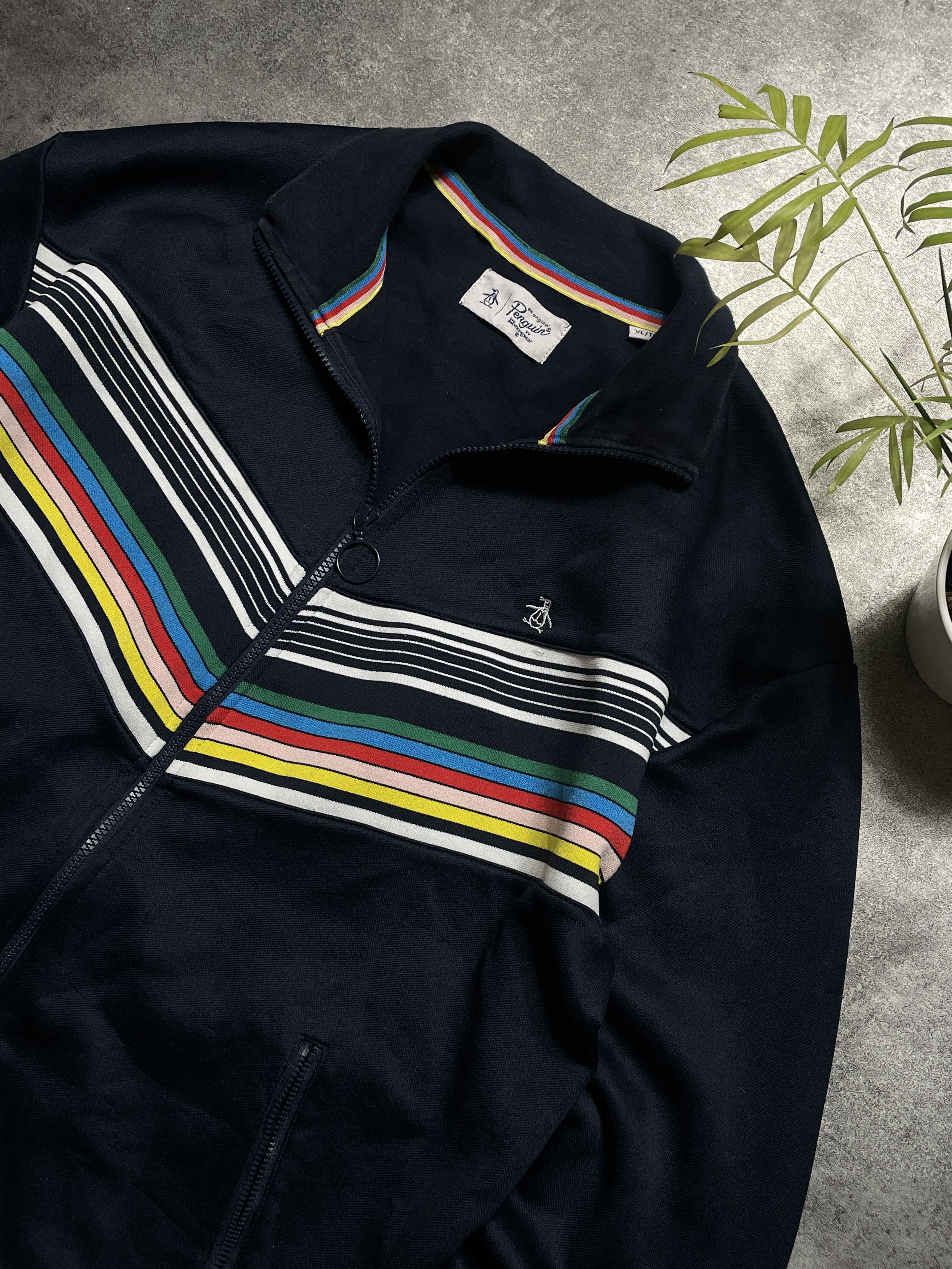 Original Penguin ❗️RARE❗️Original Penguin Retro Sweatshirt Zip Striped Size US XL / EU 56 / 4 - 2 Thumbnail