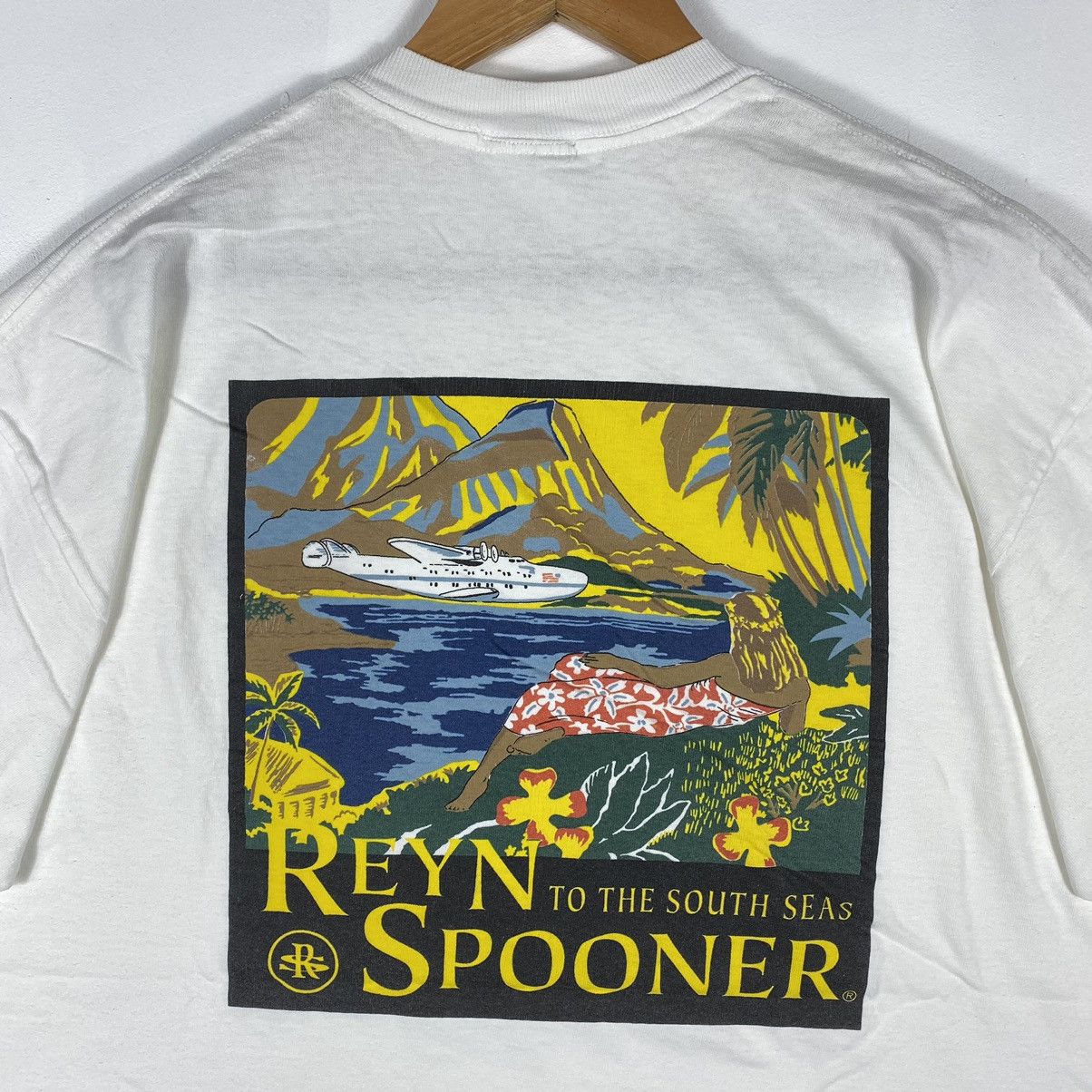 Reyn Spooner × Vintage Vintage 90's REYN SPOONER To The South Seas Hawaiian Tee Size US L / EU 52-54 / 3 - 3 Thumbnail