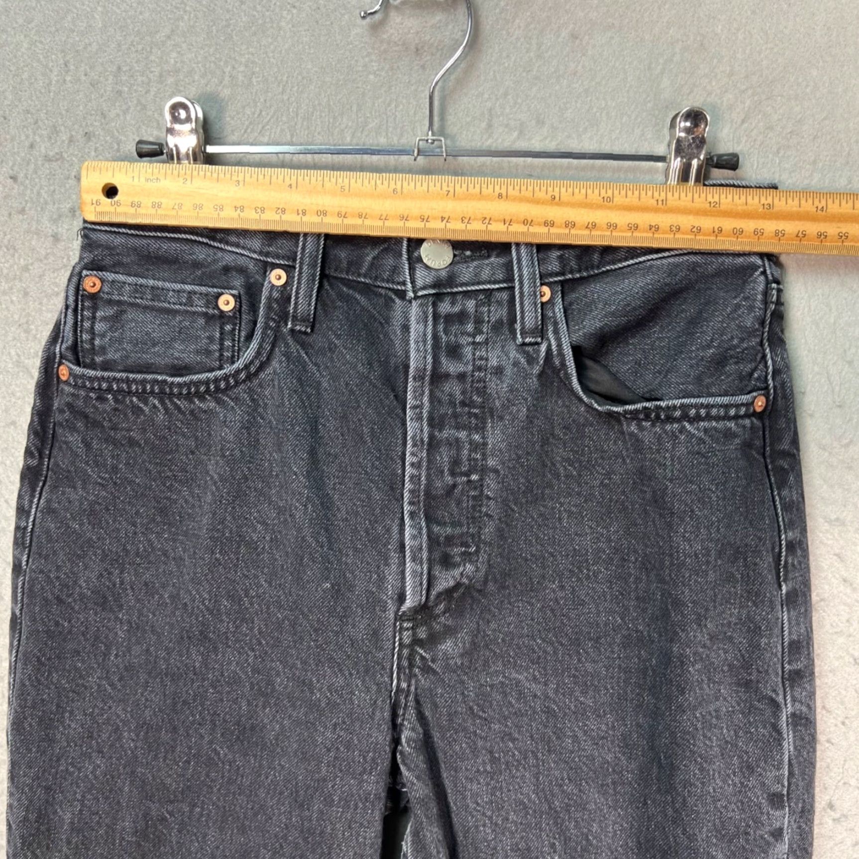 Vintage Denim Forum Jeans Womens Size 25 Inseam 28 High Rise Black Organic Cotton 5-Pocket Tapered Vintage No Size 42" / US 20 - 6 Thumbnail
