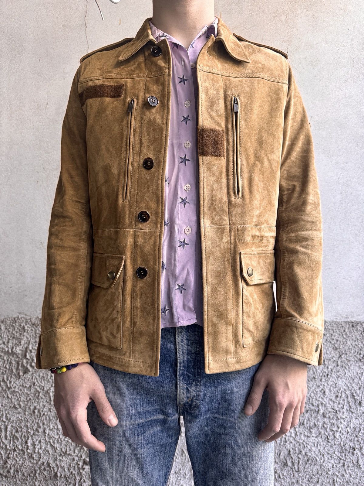 Saint Laurent Paris Saint Laurent “F2” Lamb Suede Military Jacket Size US S / EU 44-46 / 1 - 2 Thumbnail