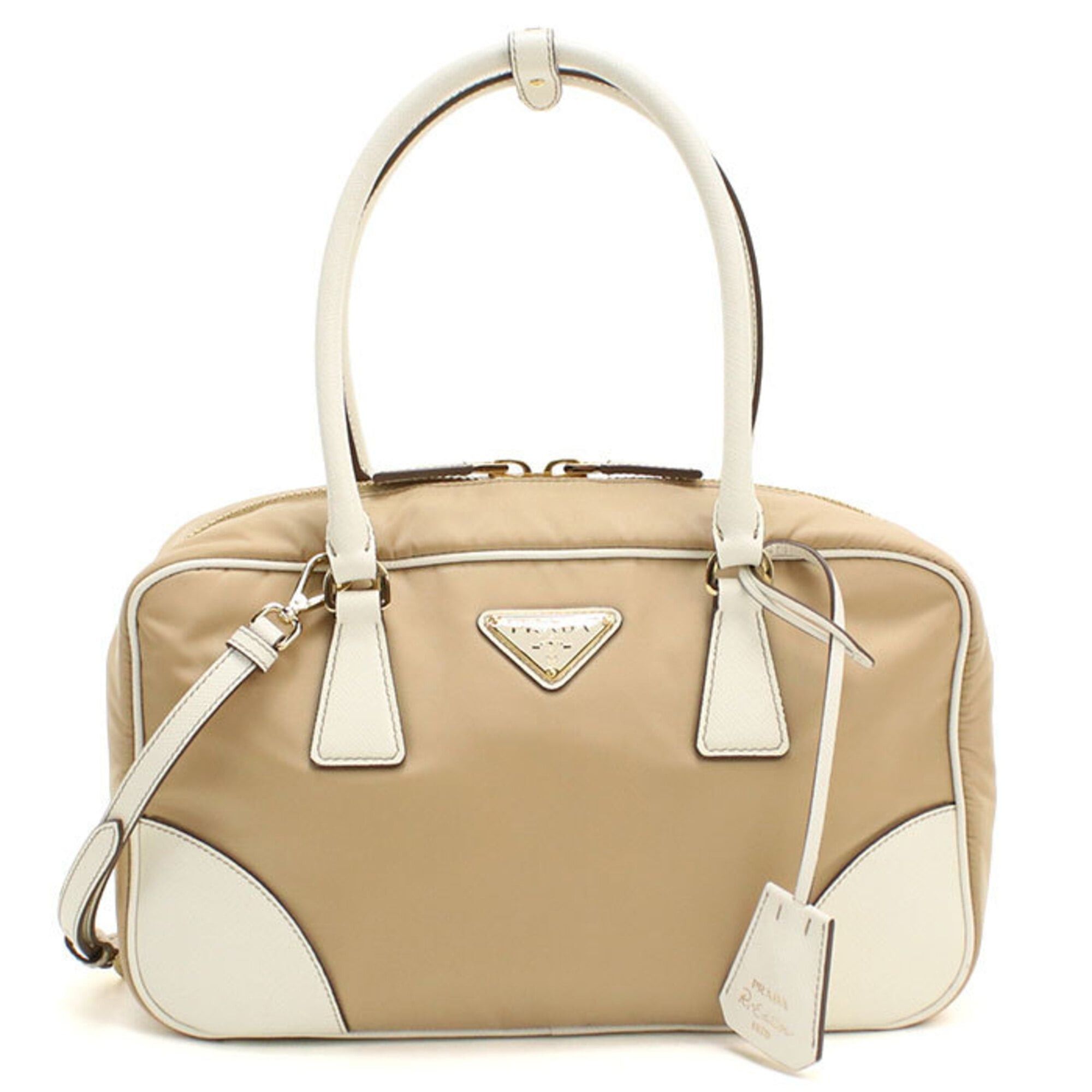 Prada Prada Handbag 2WAY Re-Nylon Women's Beige Size ONE SIZE - 1 Thumbnail