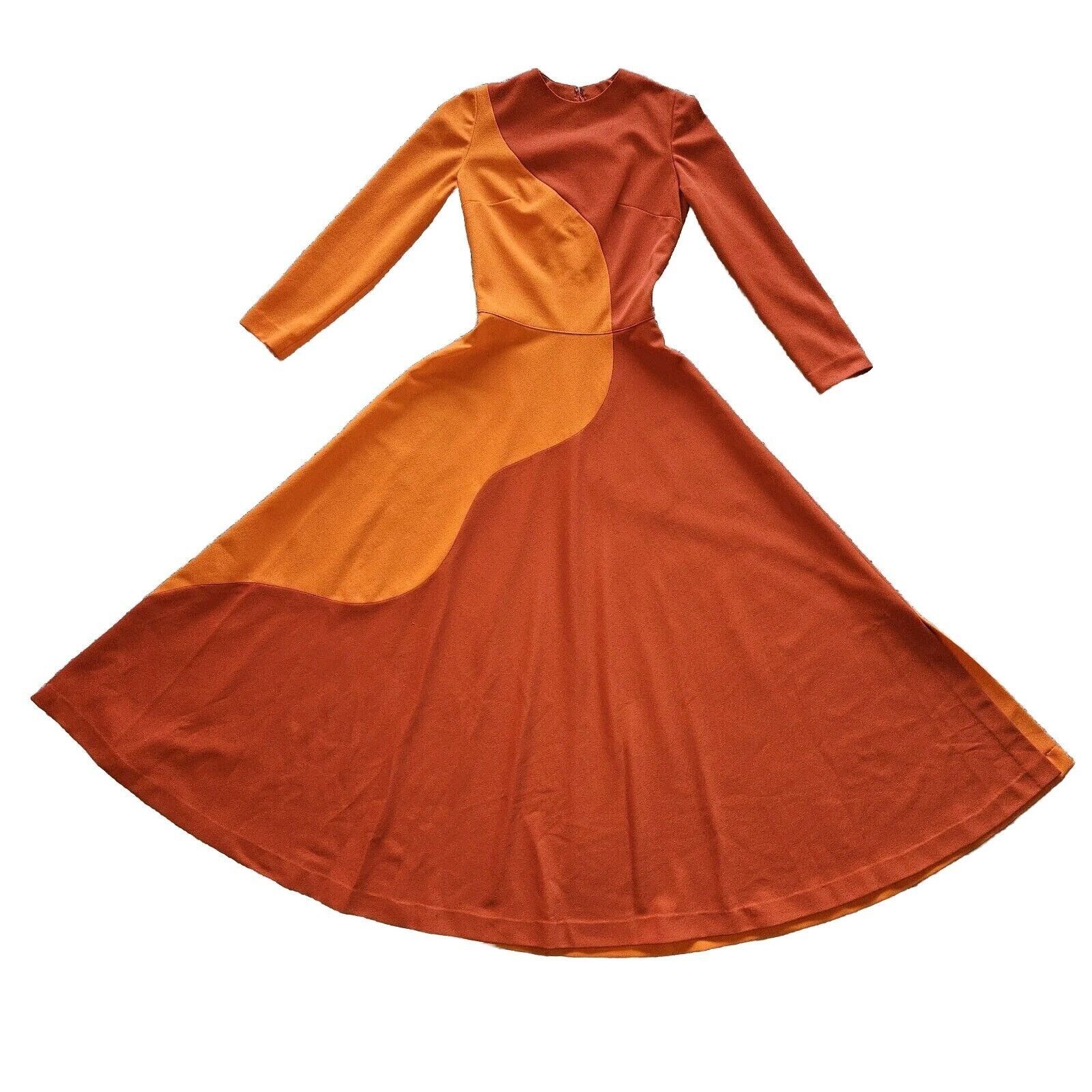 Handmade Vintage Handmade Maxi Dress Womens Sz S Groovy 70s Orange Wa Size S / US 4 / IT 40 - 18 Thumbnail