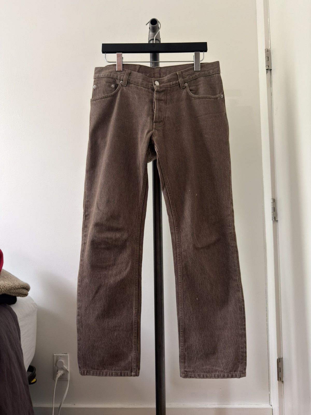 Helmut Lang ‘00s Brown Bootcut Denim Size US 32 / EU 48 - 1 Thumbnail