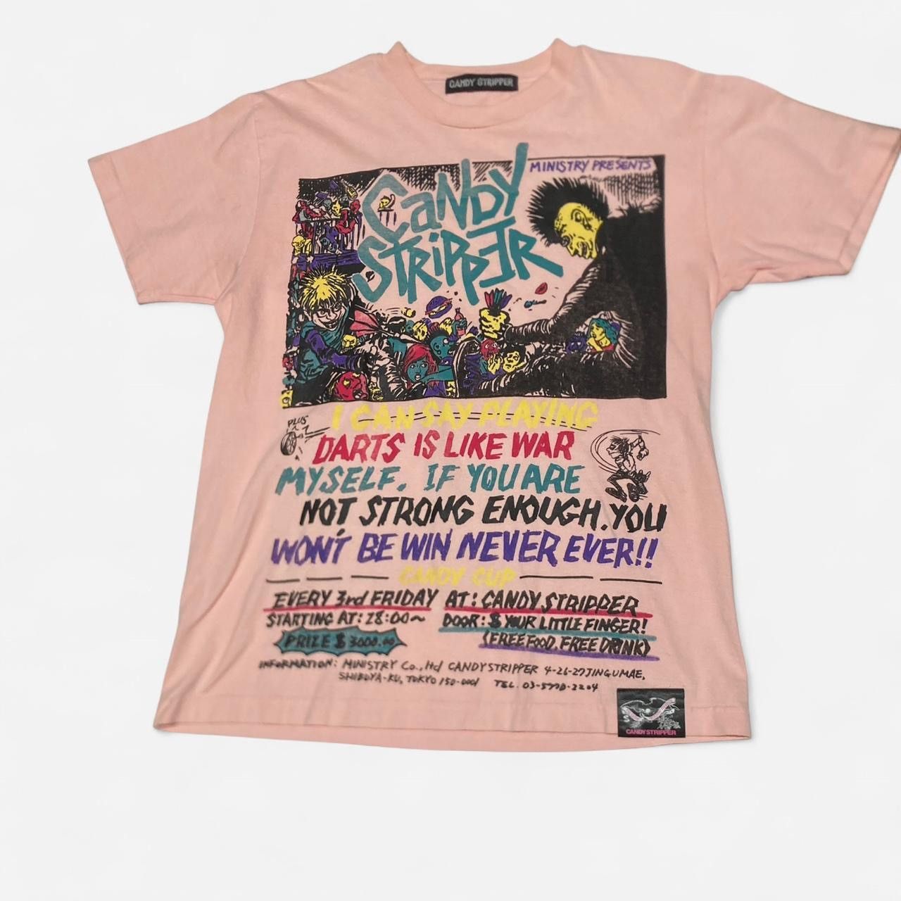 Hysteric Glamour Candy Stripper punk graphic pink cotton t-shirt print Size L / US 10 / IT 46 - 1 Thumbnail