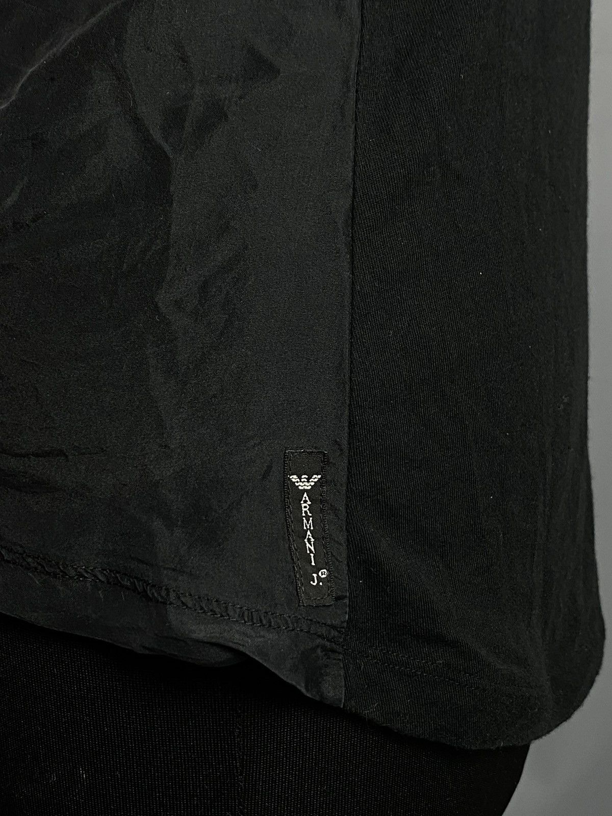 Armani Armani Jeans Black Mixed-Fabric Top XS Modal Front Silk Back Size XS / US 0-2 / IT 36-38 - 11 Thumbnail