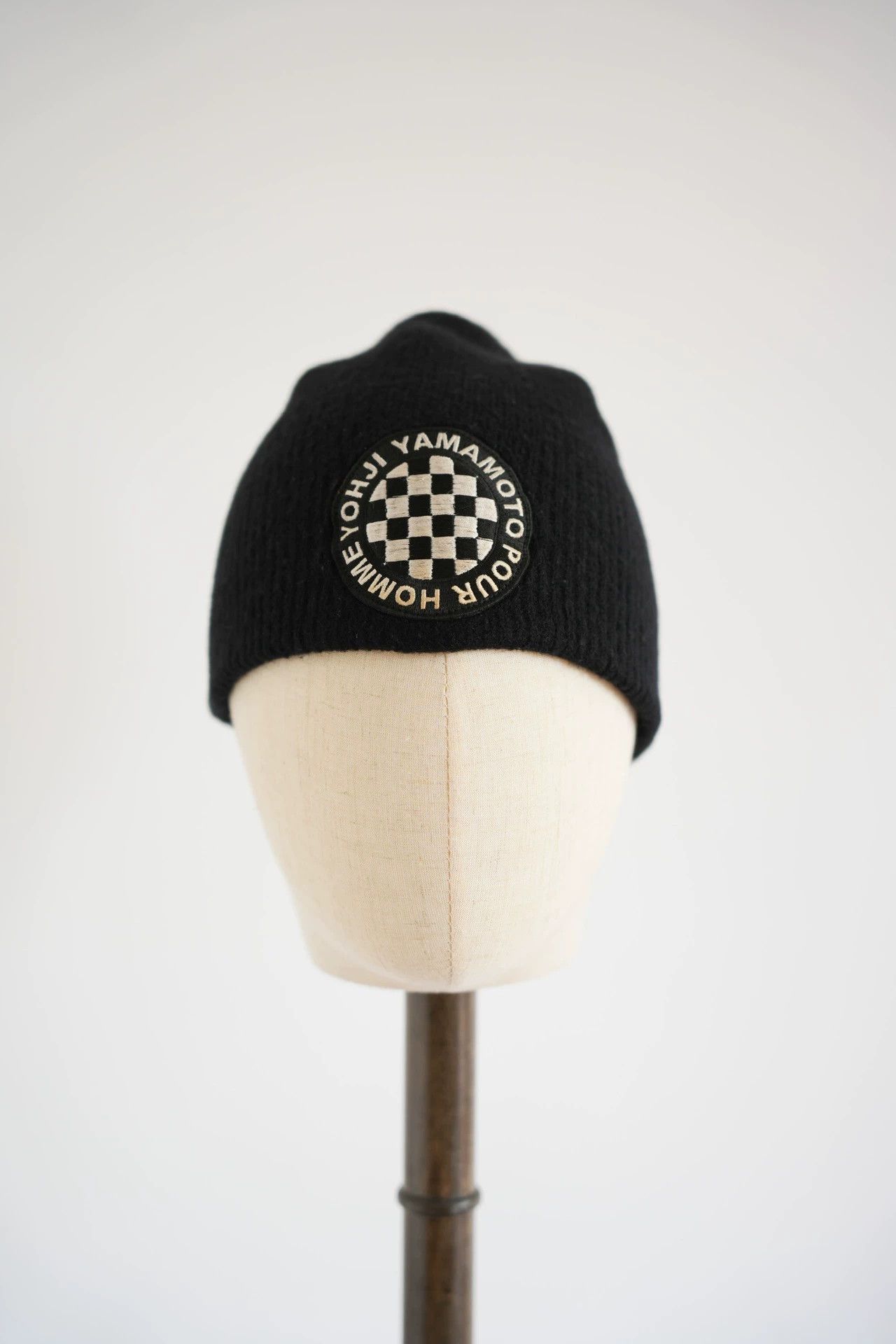Yohji Yamamoto Yohji Yamamoto 04AW Embroidered Check Wool Beanie Size ONE SIZE - 2 Thumbnail