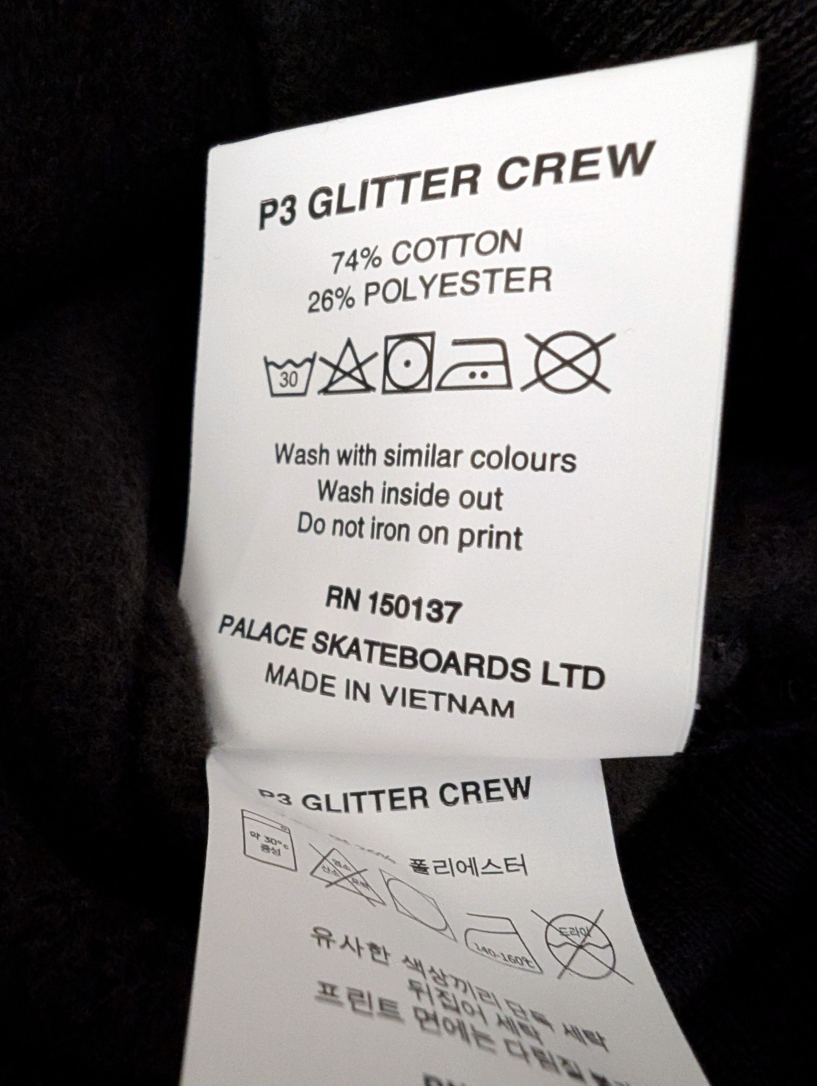 Palace Palace P3 Glitter Crew - Black/Pink Size US XXL / EU 58 / 5 - 7 Thumbnail