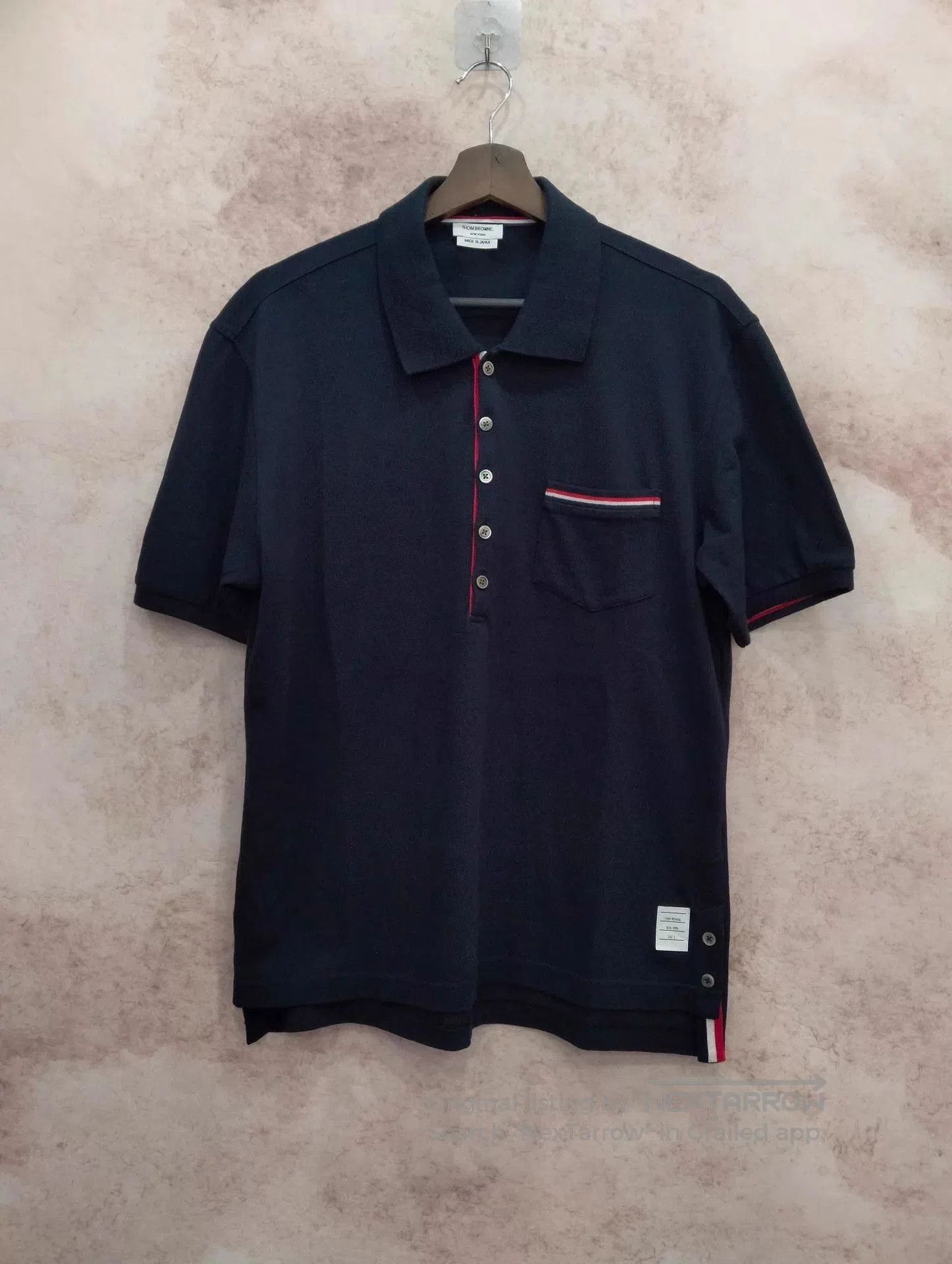 Thom Browne Blue Short Sleeve Polo Shirt with Pocket . Size US L / EU 52-54 / 3 - 1 Thumbnail