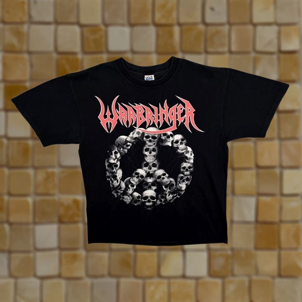Anvil Anvil Warbringer The Only Peace Is In Death Thrash Metal Band T-Shirt Large Men's Black Graphic Print Front Back Size US L / EU 52-54 / 3 - 1 Thumbnail