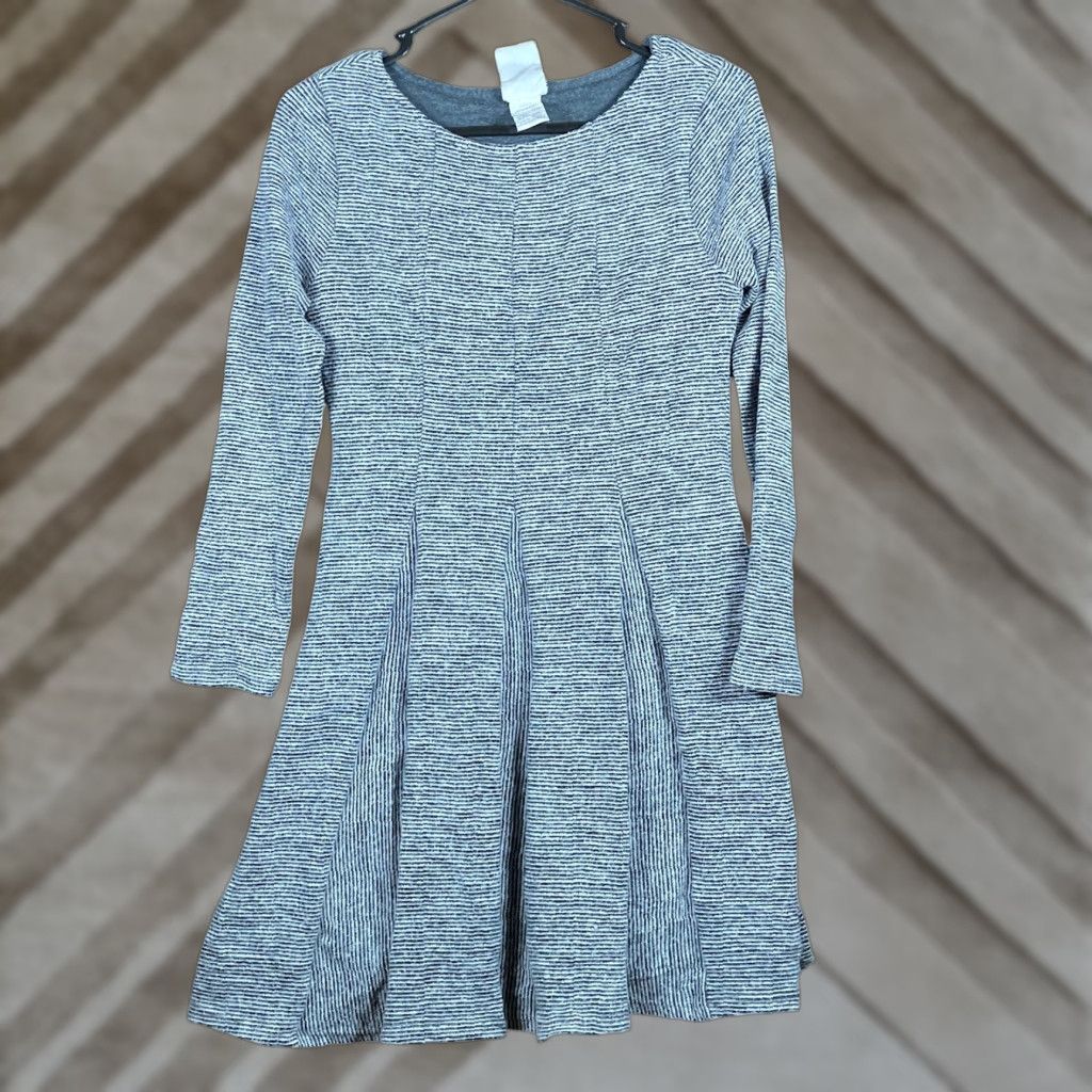 Anthropologie Dolan Anthropologie Womens Dress Gray Midi Pleated Lined Flare Marled Stretch PS Dress Size S / US 4 / IT 40 - 1 Thumbnail