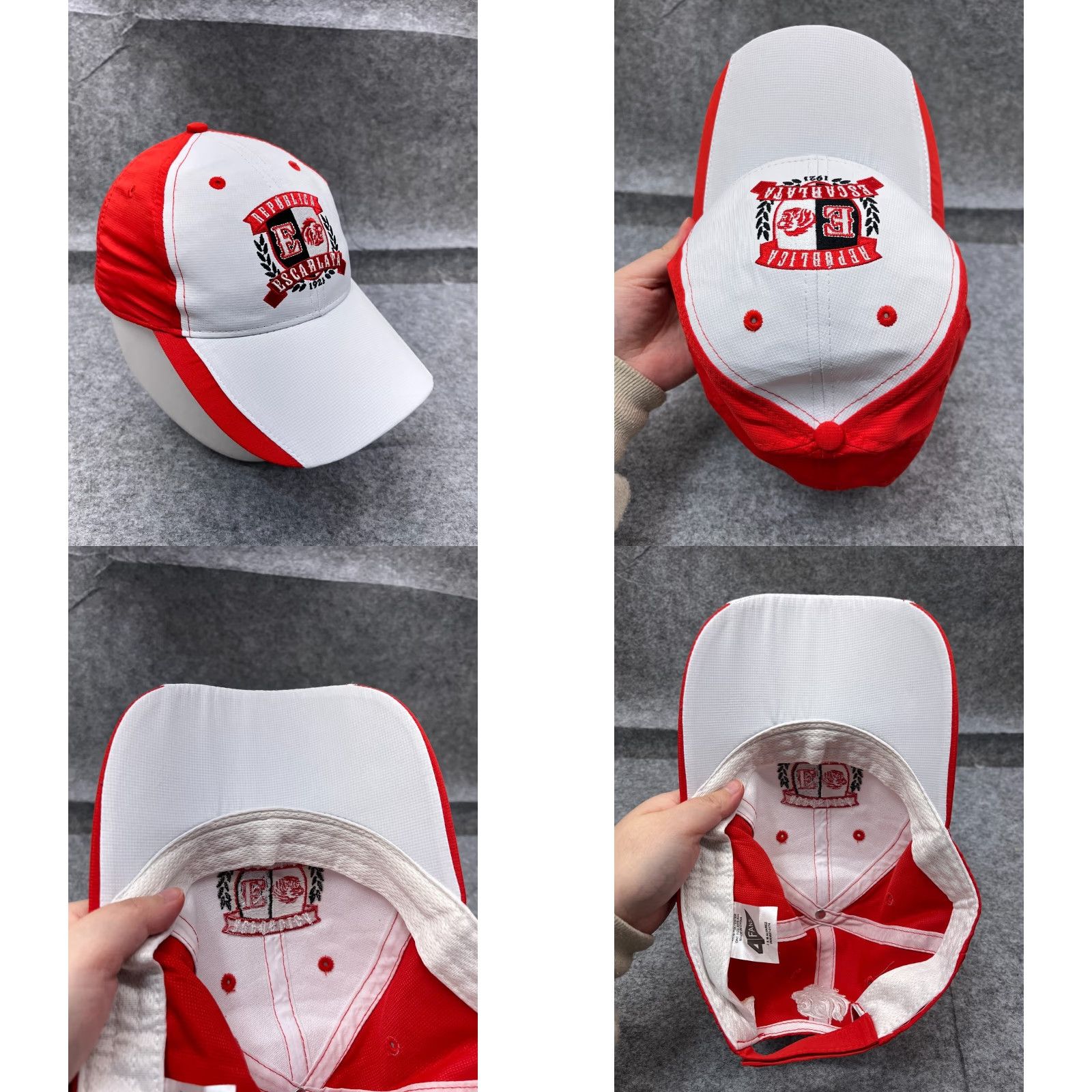 Vintage Republica Escarlata Hat Strap Back Adult One Size Red White Polyester Size ONE SIZE - 8 Thumbnail