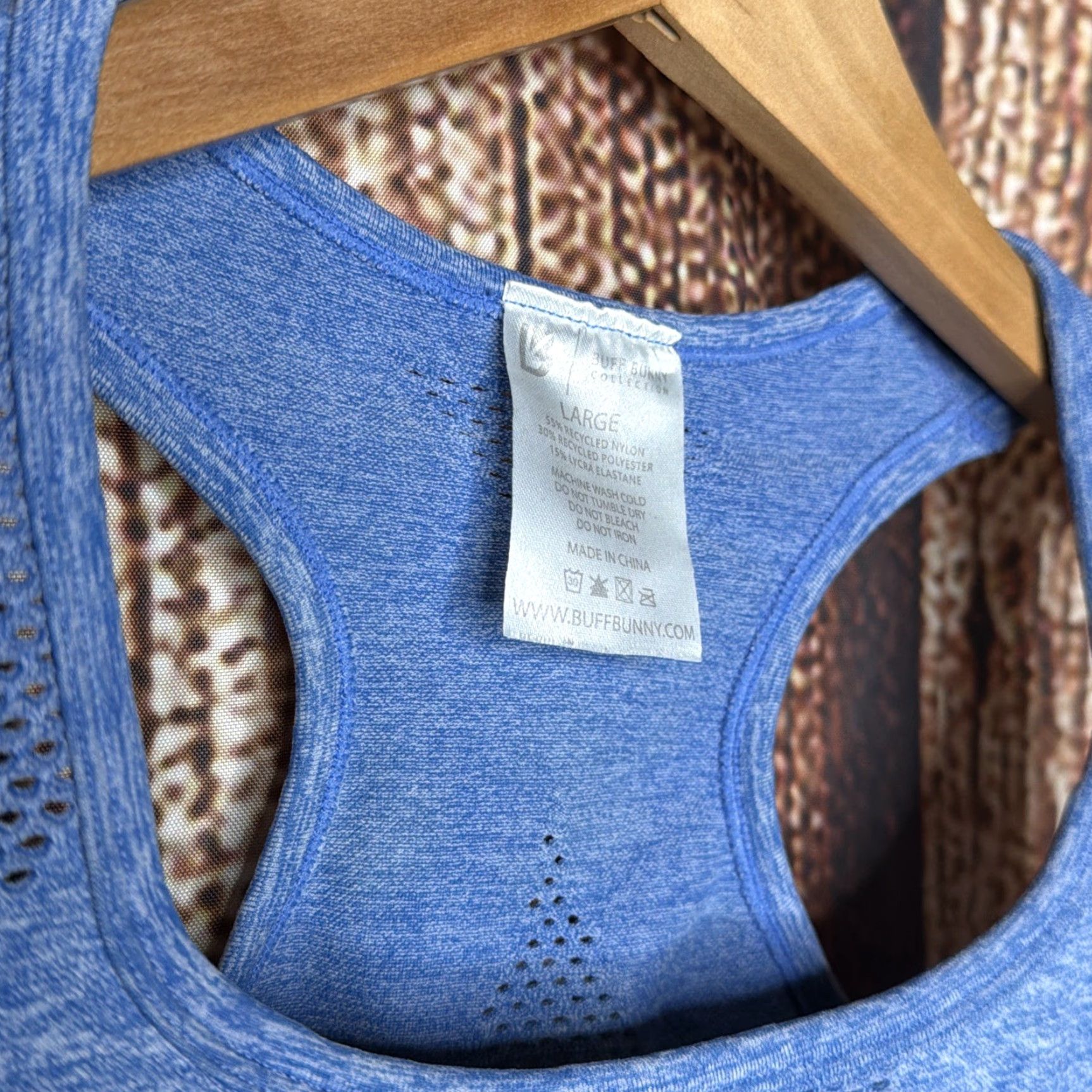 Vintage Buff Bunny Sports Bra Women’s Large Heather Blue Size ONE SIZE - 2 Thumbnail