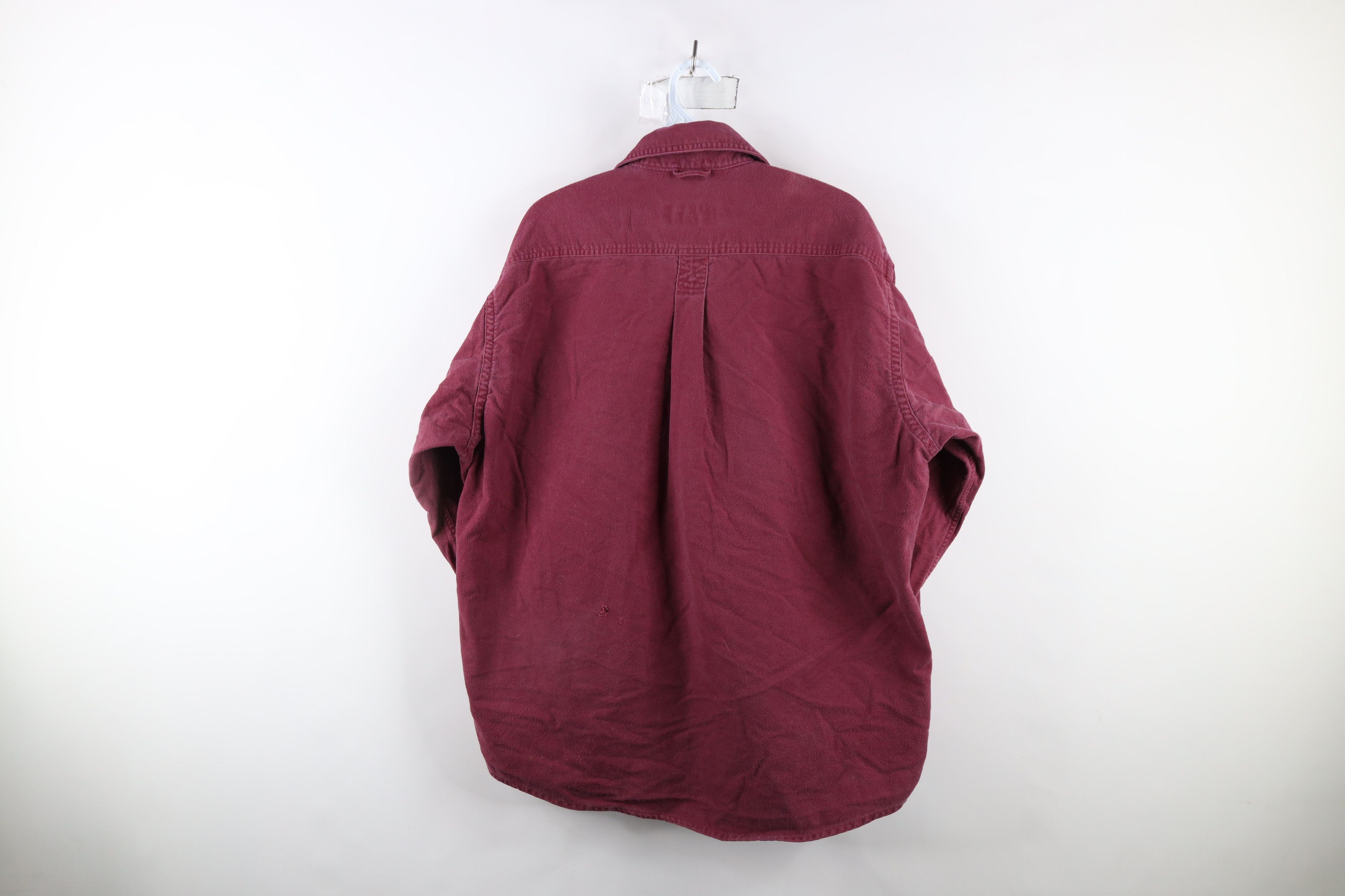 Timberland × Vintage Vintage 90s Timberland Chamois Cloth Button Shirt Red Size US M / EU 48-50 / 2 - 14 Thumbnail