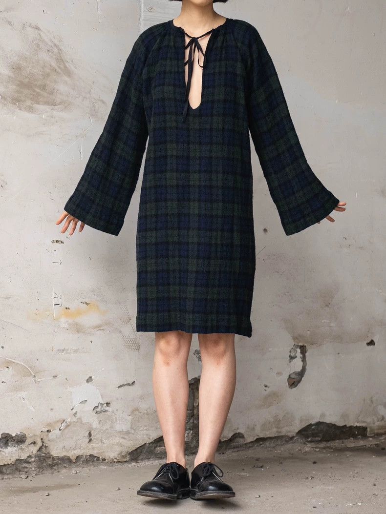 Comme Des Garcons Dark Green Strap Wool Dress