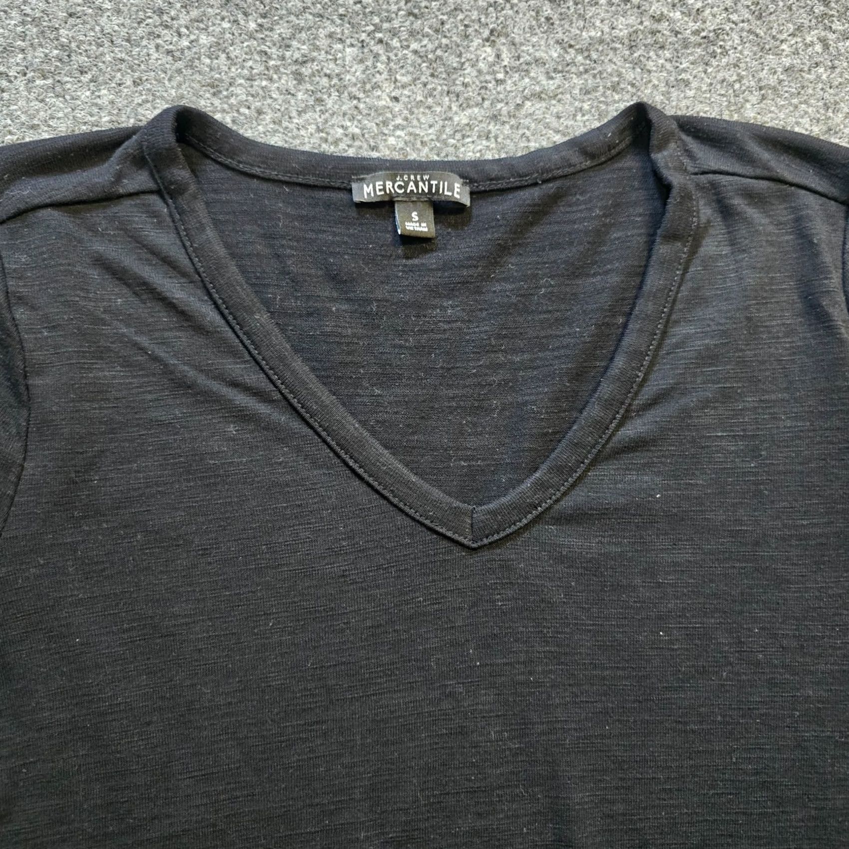 J.Crew J.CREW Blouse Shirt Womens Size S Black Ruffle Neck Basic Knit Stretch Casual Sleeve Long Sleeve Vintage No Size S / US 4 / IT 40 - 2 Thumbnail
