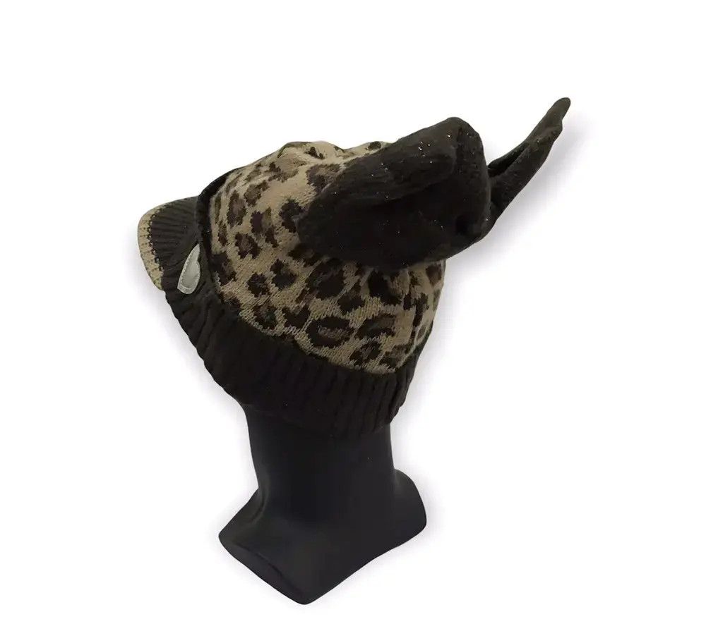 Japanese Brand Japanese Brand Leopard Bunny Horn Beanie Hat Size ONE SIZE - 3 Thumbnail