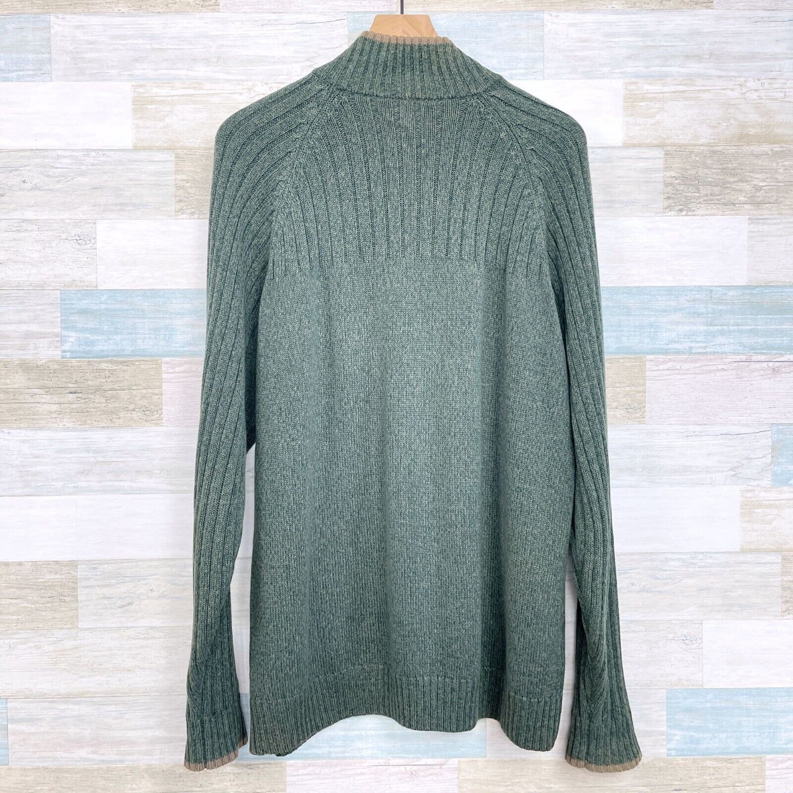 Columbia Columbia Chunky Ribbed 1/4 Zip Raglan Sweater Green L Size US L / EU 52-54 / 3 - 4 Thumbnail