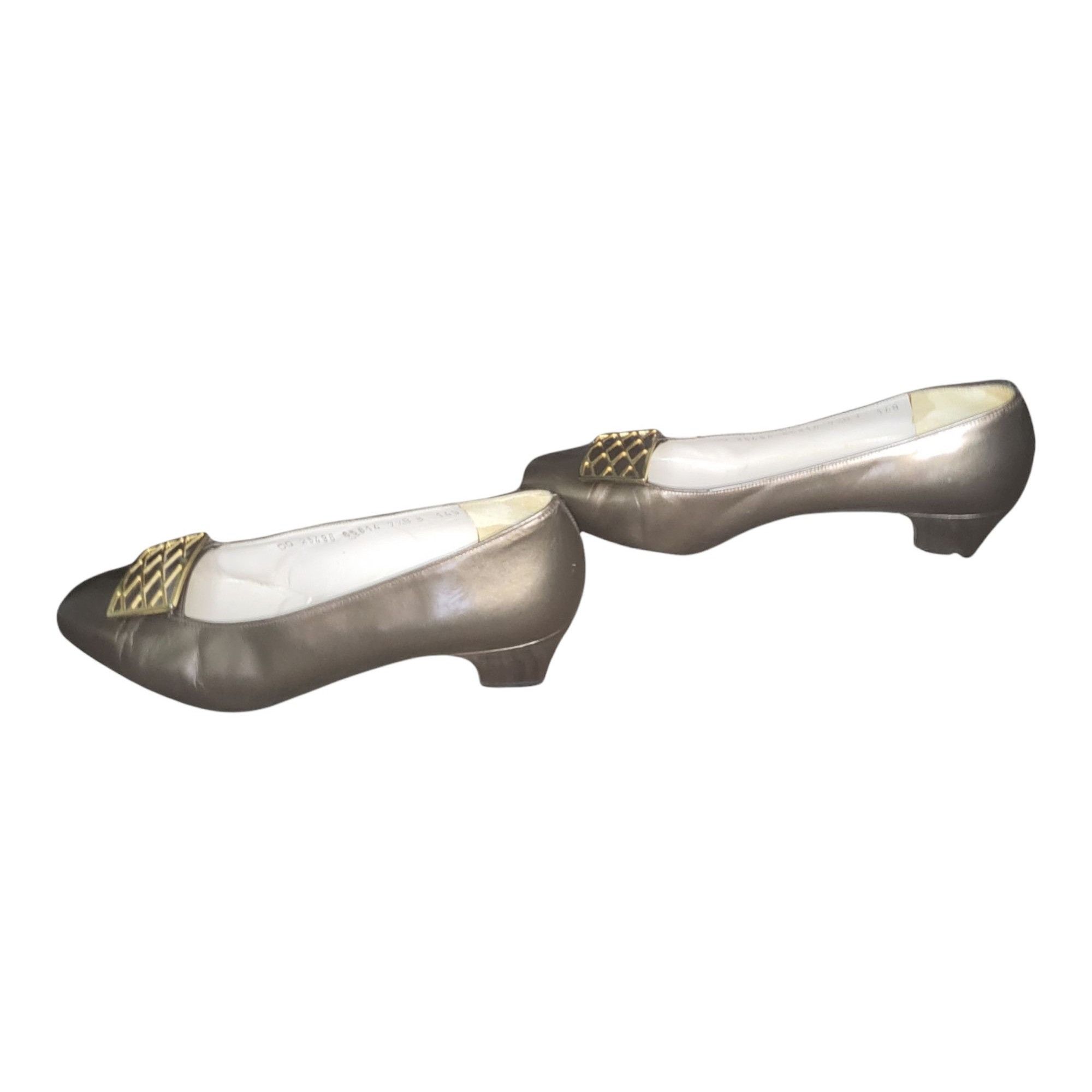 Salvatore Ferragamo Block Heels Women Sz 7.5 Italian Copper