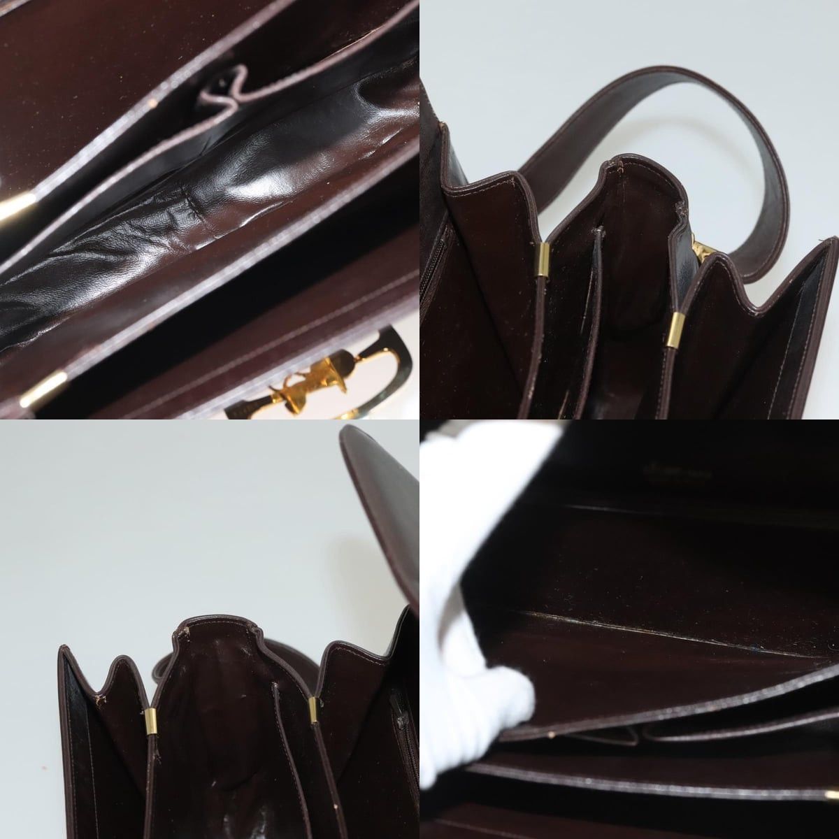 Celine CELINE Shoulder Bag Leather Brown Gold Size ONE SIZE - 12 Thumbnail