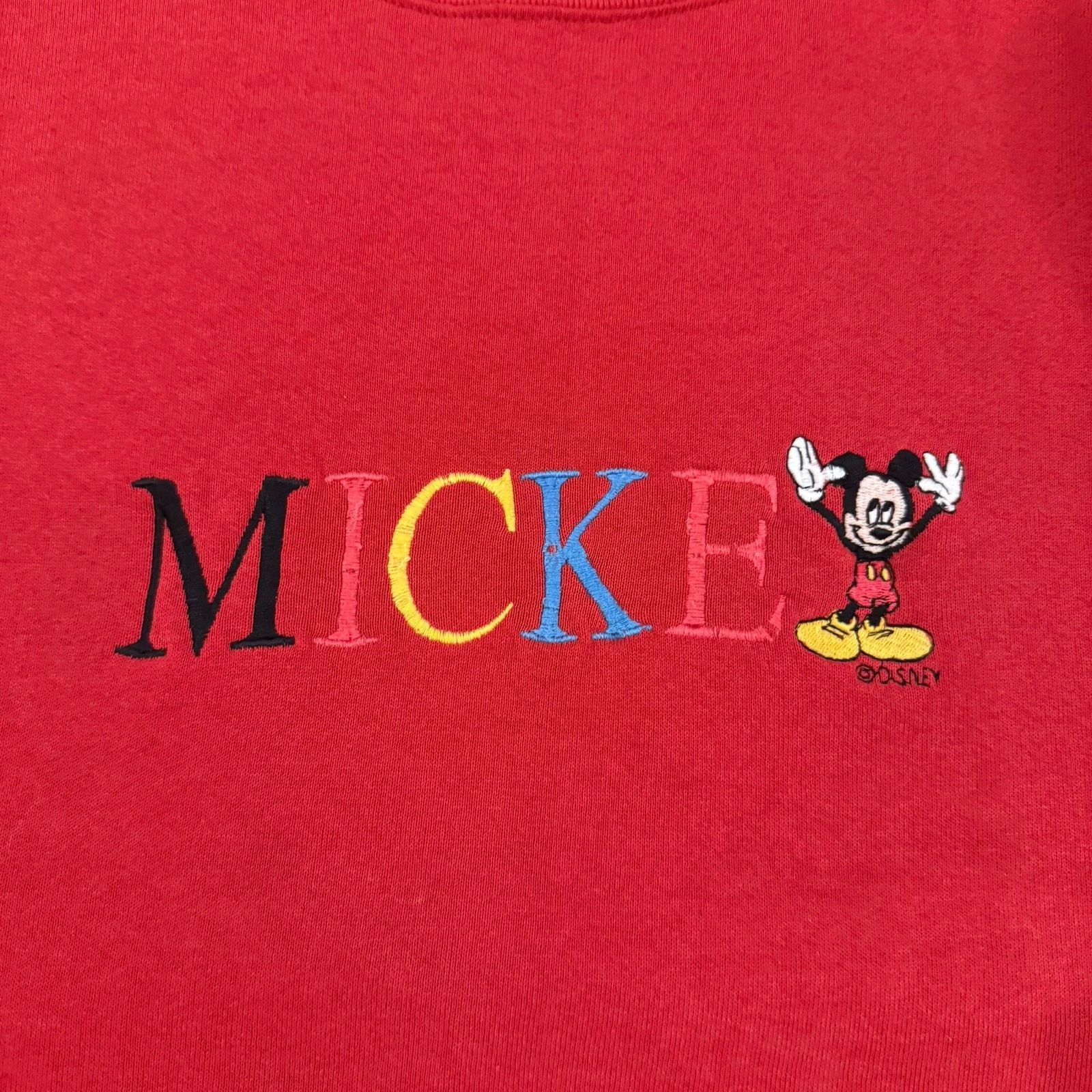 Mickey Unlimited Vintage 1980s Mickey Mouse Embroidered Red Crewneck – Size L Size US L / EU 52-54 / 3 - 3 Thumbnail