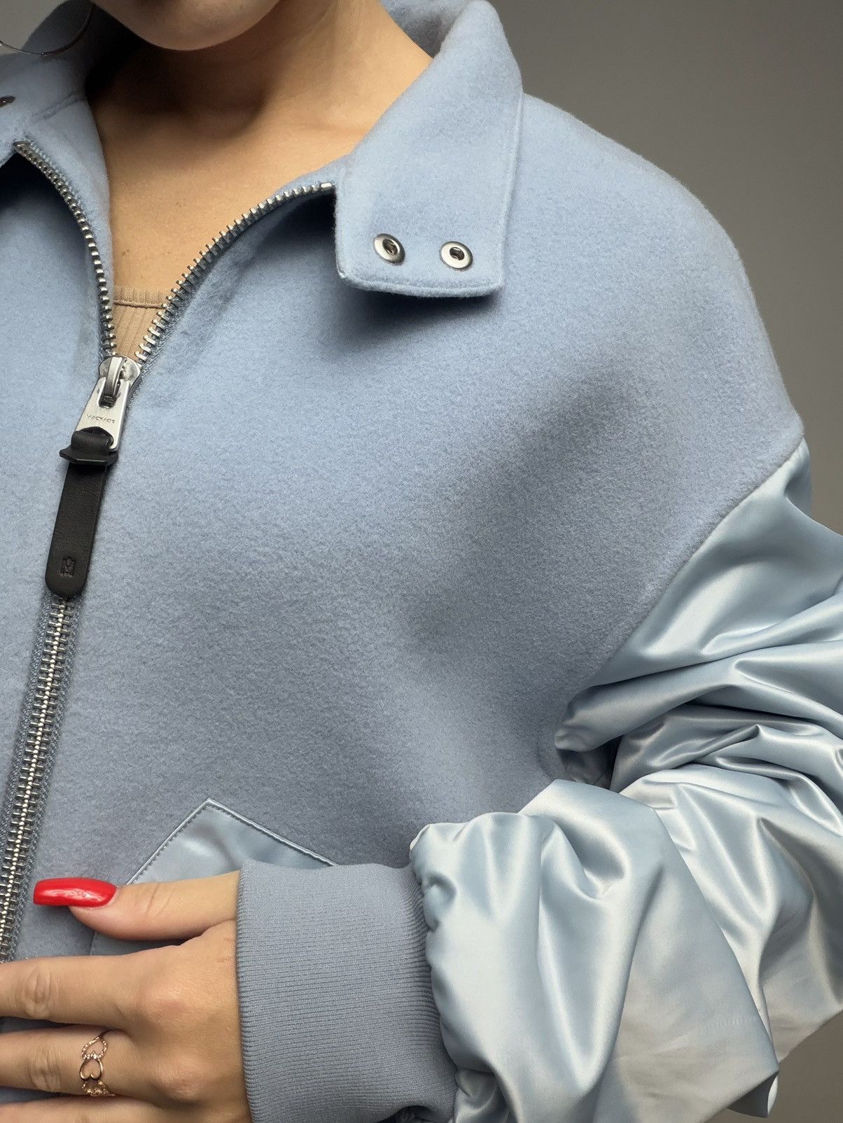 Mackage Mackage Monreal Wool Cashmere Bomber Baby Blue Women’s Size S / US 4 / IT 40 - 14 Thumbnail