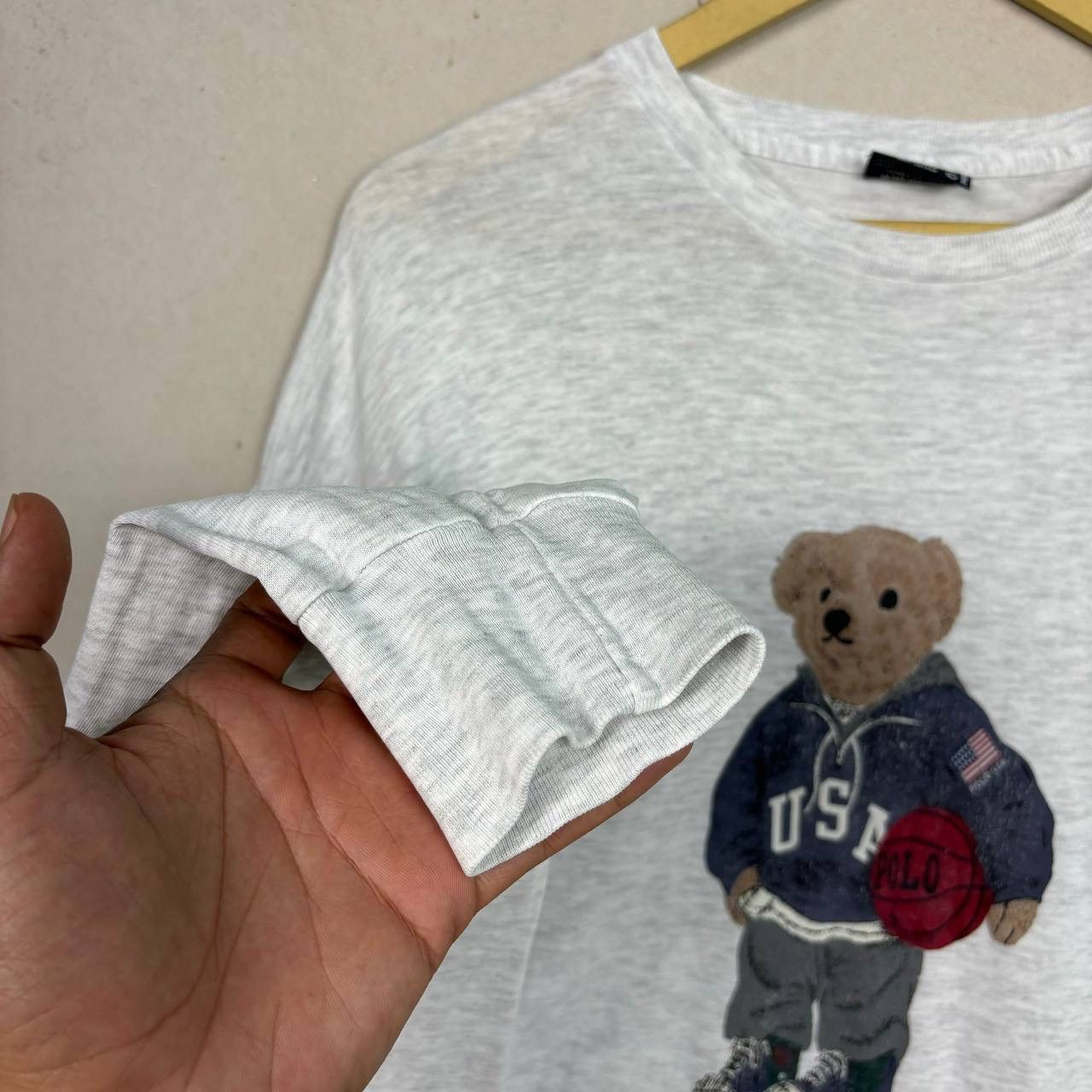 Polo Ralph Lauren Vtg 90s Polo Bear USA Basketball Long Sleeve Shirt L Grey Size US L / EU 52-54 / 3 - 4 Thumbnail