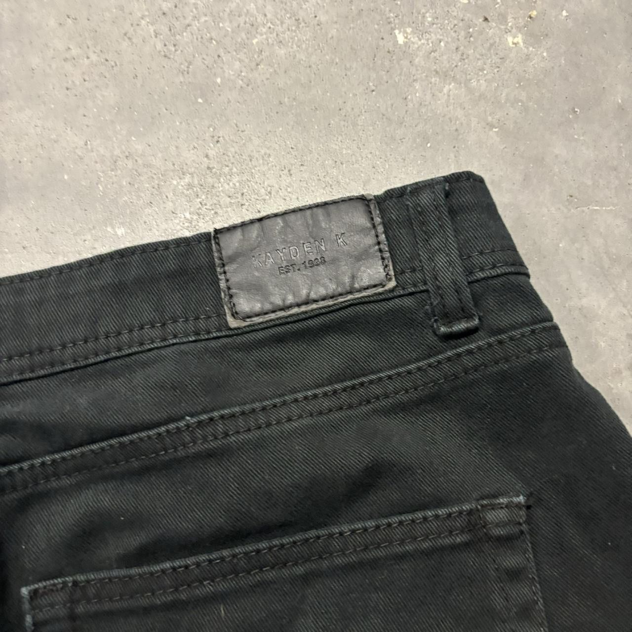 Japanese Brand × Vintage Crazy Vintage Y2K/2000s Grunge Solid Black Essential Denim Jeans! Size US 36 / EU 52 - 7 Thumbnail
