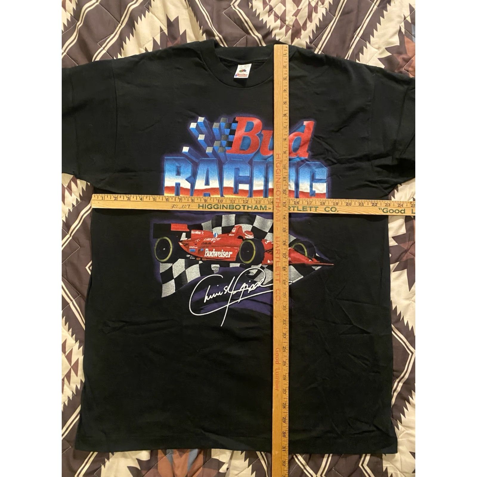 Fruit Of The Loom VINTAGE Bud Racing F1 Budweiser T Shirt FOTL 90s Black XL Men Short Sleeve Crew Neck Cotton Deadstock Graphic Print Shirts Size US XL / EU 56 / 4 - 7 Thumbnail
