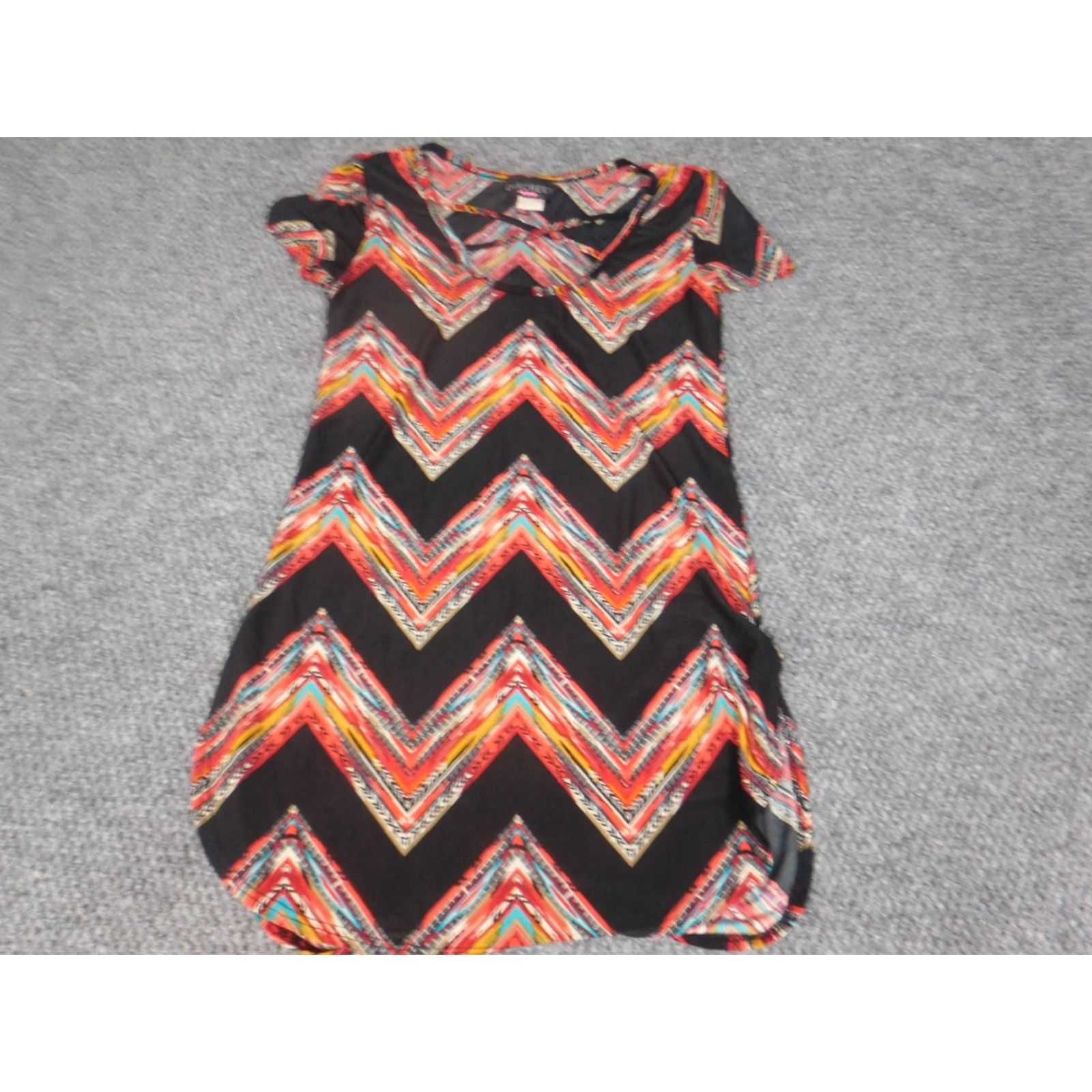 Vintage Sunny Leigh Blouse Shirt Womens S Red Crew Neck Sleeveless Pullover Stretch Geometric Pattern Casual Tunic Regular Size S / US 4 / IT 40 - 3 Thumbnail