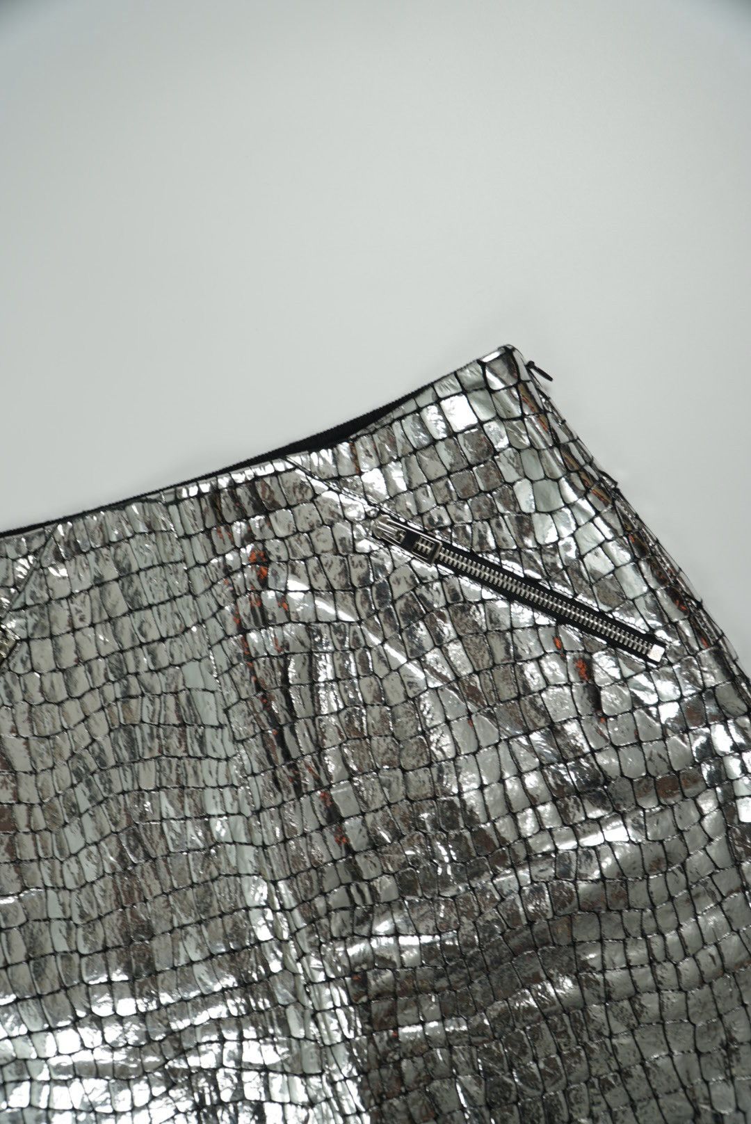 Loewe Loewe Silver Croc Skirt Size 28" / US 6 / IT 42 - 4 Thumbnail