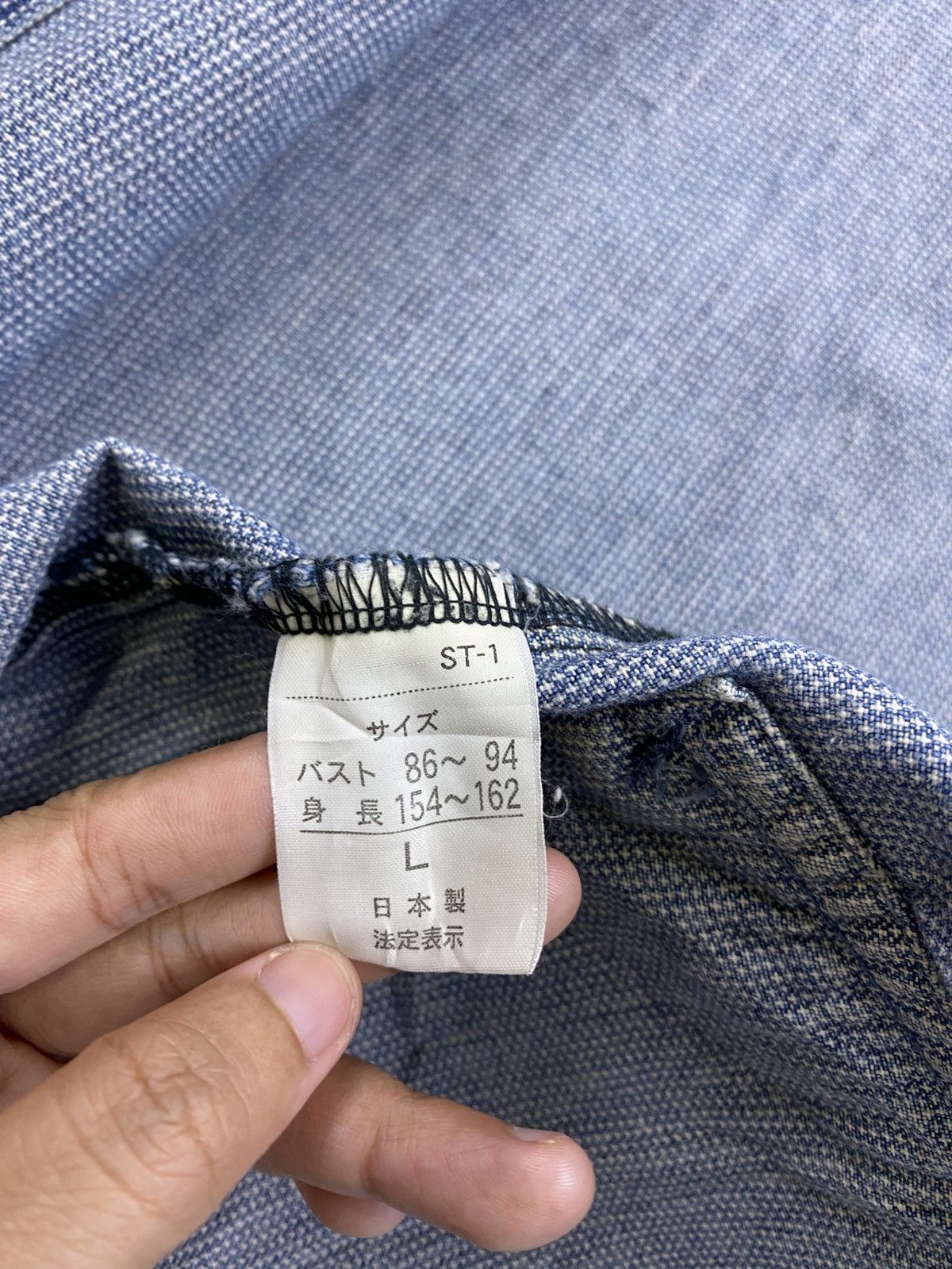 Global Work × Vintage Vintage Global Work Buttoned Workers Denim Blue Jacket Size US S / EU 44-46 / 1 - 9 Thumbnail