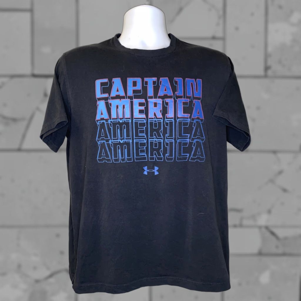 Under Armour Under Armour Captain America Mens Short Sleeve T Shirt Size M Black Blue Marvel Shirt Mens Graphic Tee Marvel Captain America Size US M / EU 48-50 / 2 - 1 Thumbnail