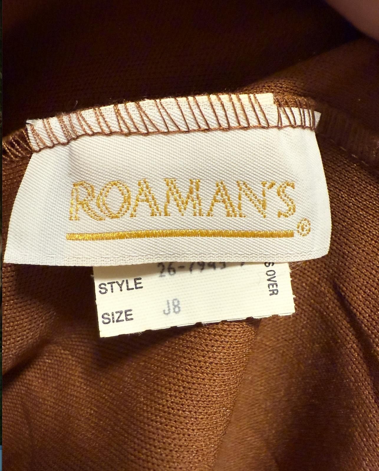 Designer Vintage Roaman’s Rust Brown Pull-On Pants J8 Size 30" / US 8 / IT 44 - 4 Thumbnail