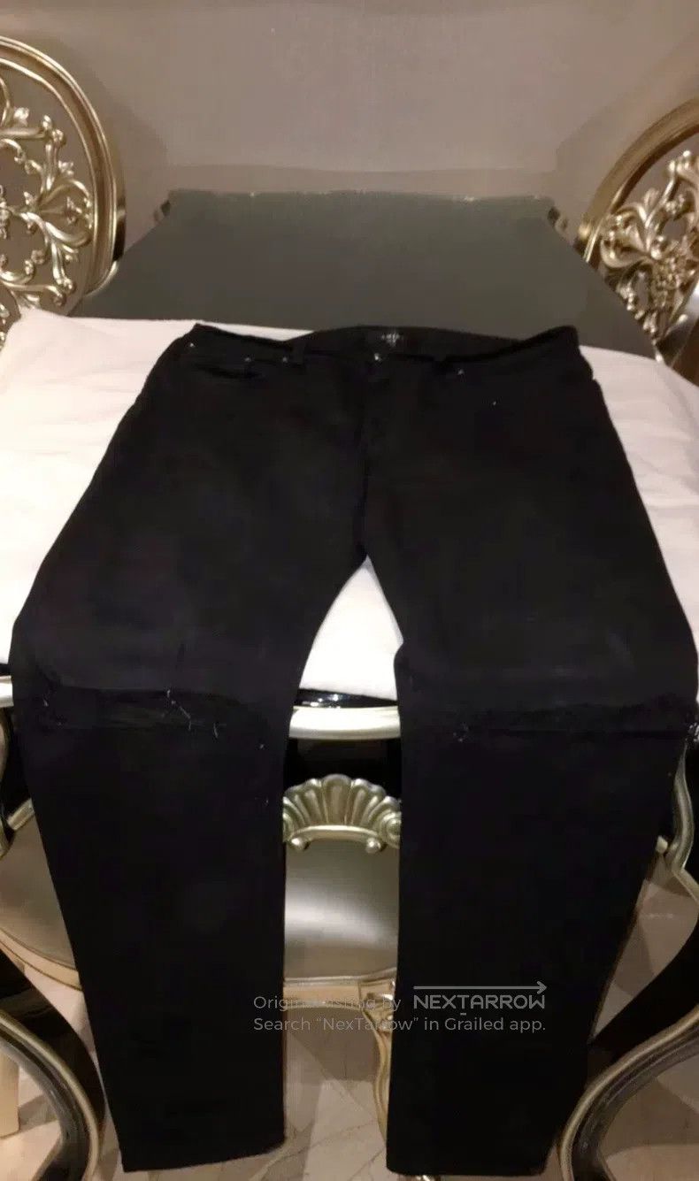 Amiri Amiri Men's knee hole denim pants all-match pure black 33 Size US 33 - 2 Thumbnail