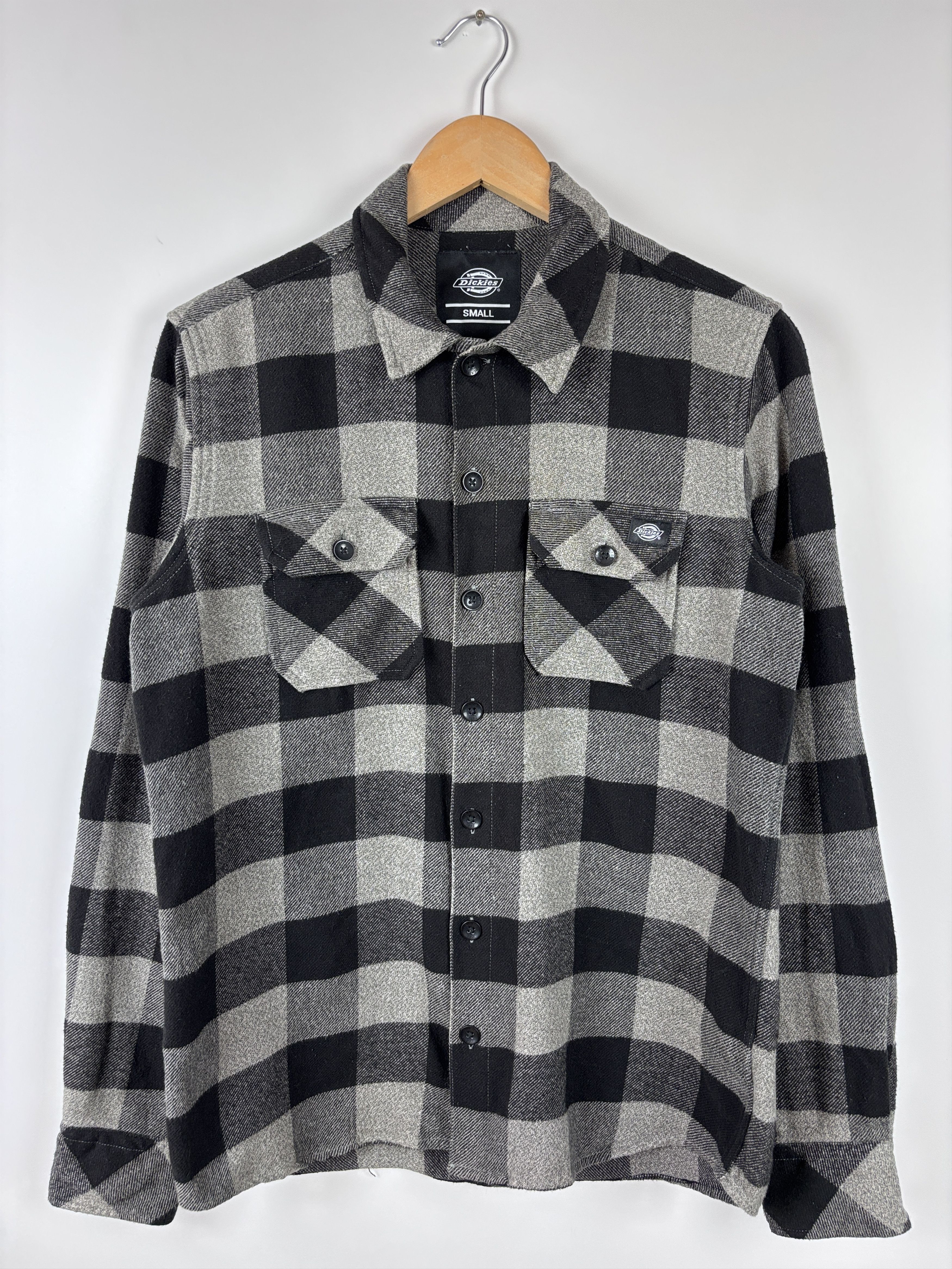 Dickies Dickies Long Sleeve Button Up Flannel Shirt Cotton Gray S Size US S / EU 44-46 / 1 - 1 Thumbnail