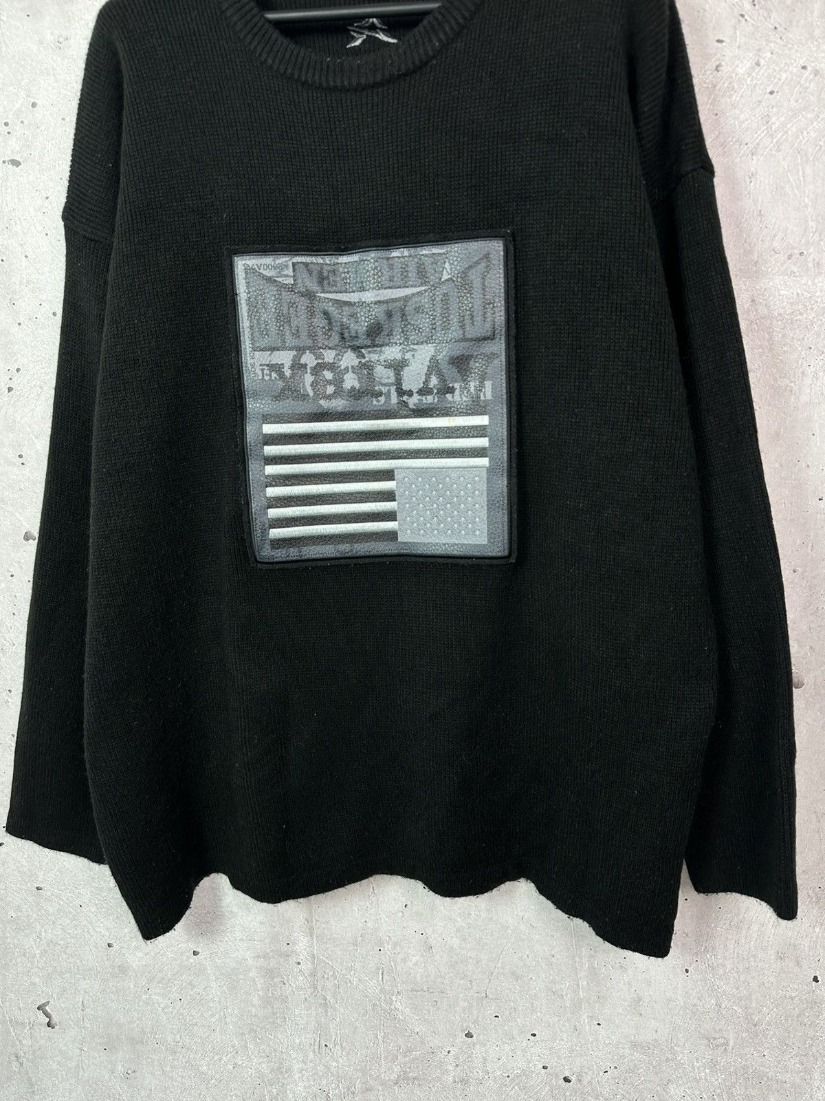 Avirex × Vintage Y2K Vintage Avirex Oversized Black Knit Sweater Size US XXL / EU 58 / 5 - 4 Thumbnail