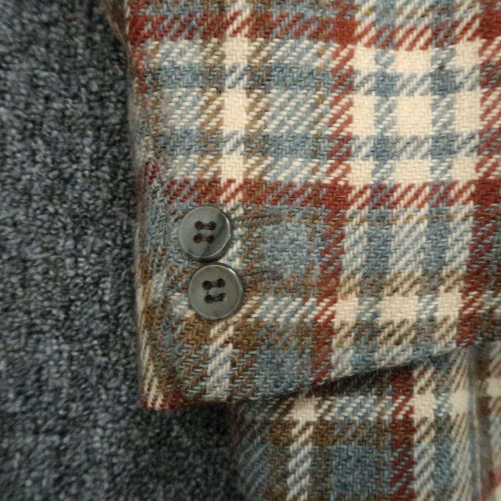 Vintage VINTAGE Magee Blazer Mens 42R Blue Plaid Tweed Wool Cashmere Mohair Multi-Blend Two-Button Notch Lapel 2 Piece Regular Men Mildly Used Size 42R - 7 Thumbnail