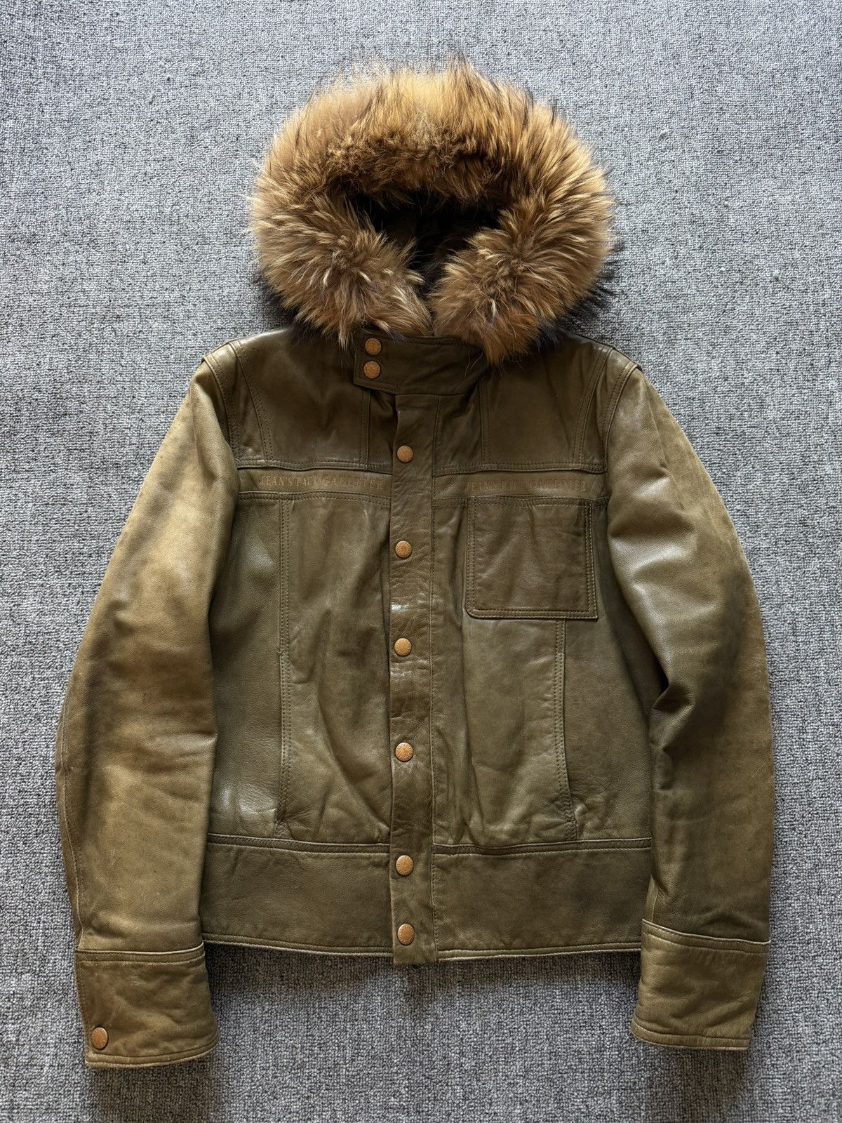Jean paul Gaultier leather fur jacket