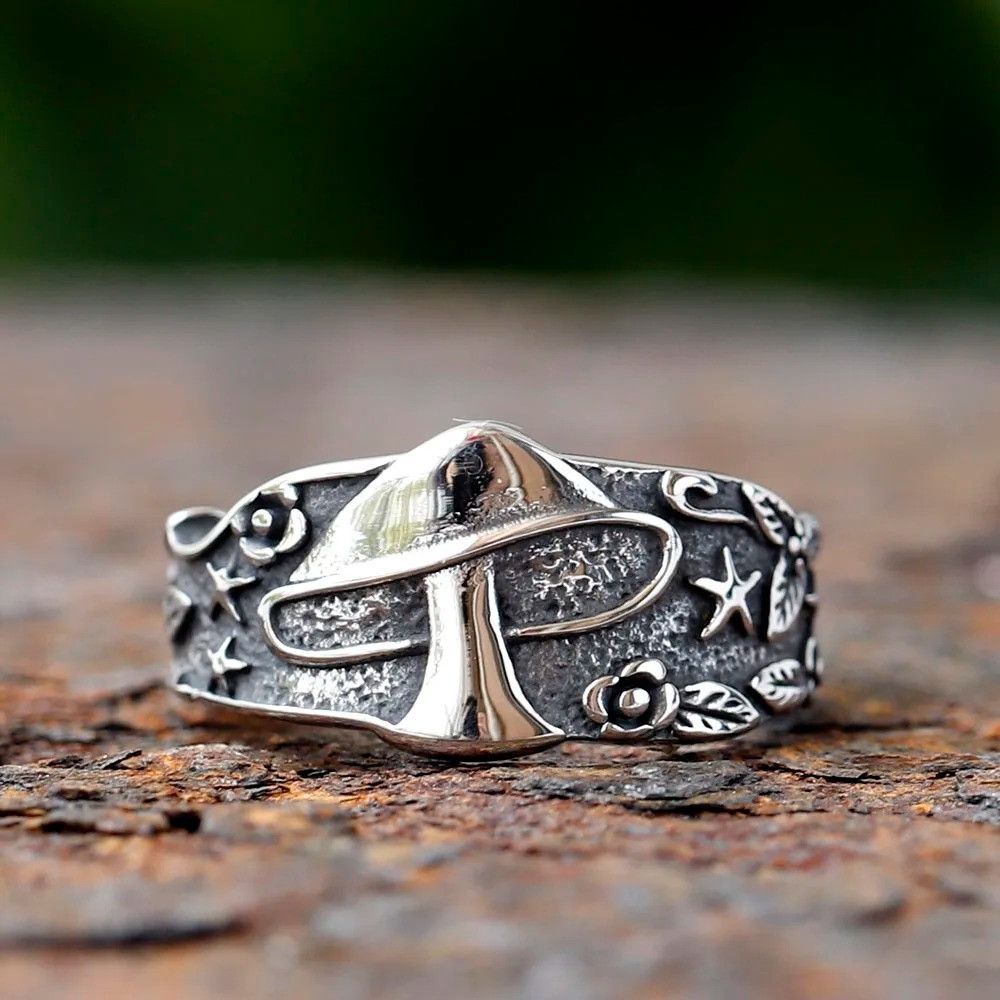 Jewelry Mushroom Ring Streetwear Jewelry Fashion Gift Size ONE SIZE - 3 Thumbnail