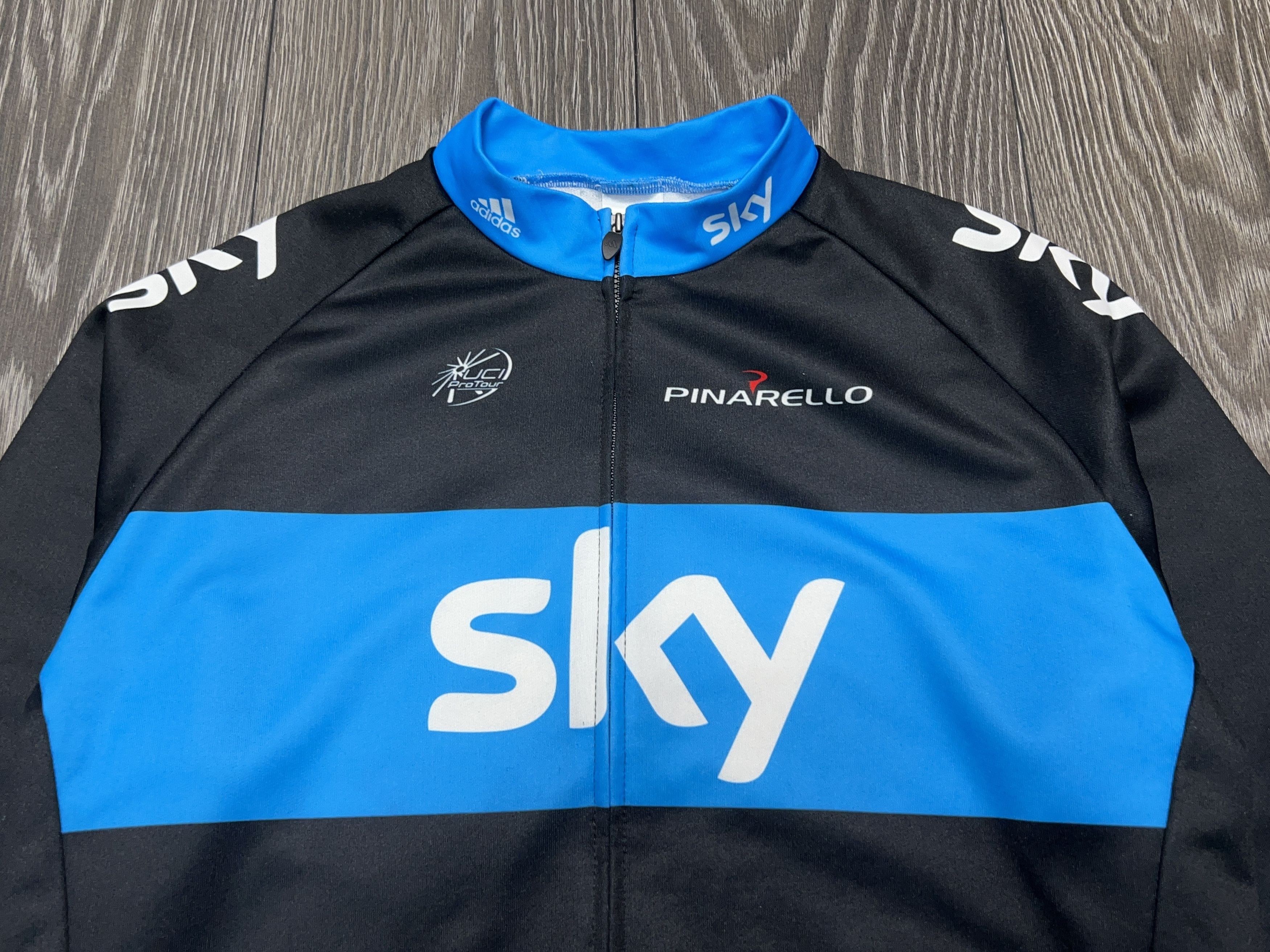 Adidas Team Sky Pinarello Sports Cycling Jersey Zip Jacket Shirt 6 Size US XXL / EU 58 / 5 - 2 Thumbnail